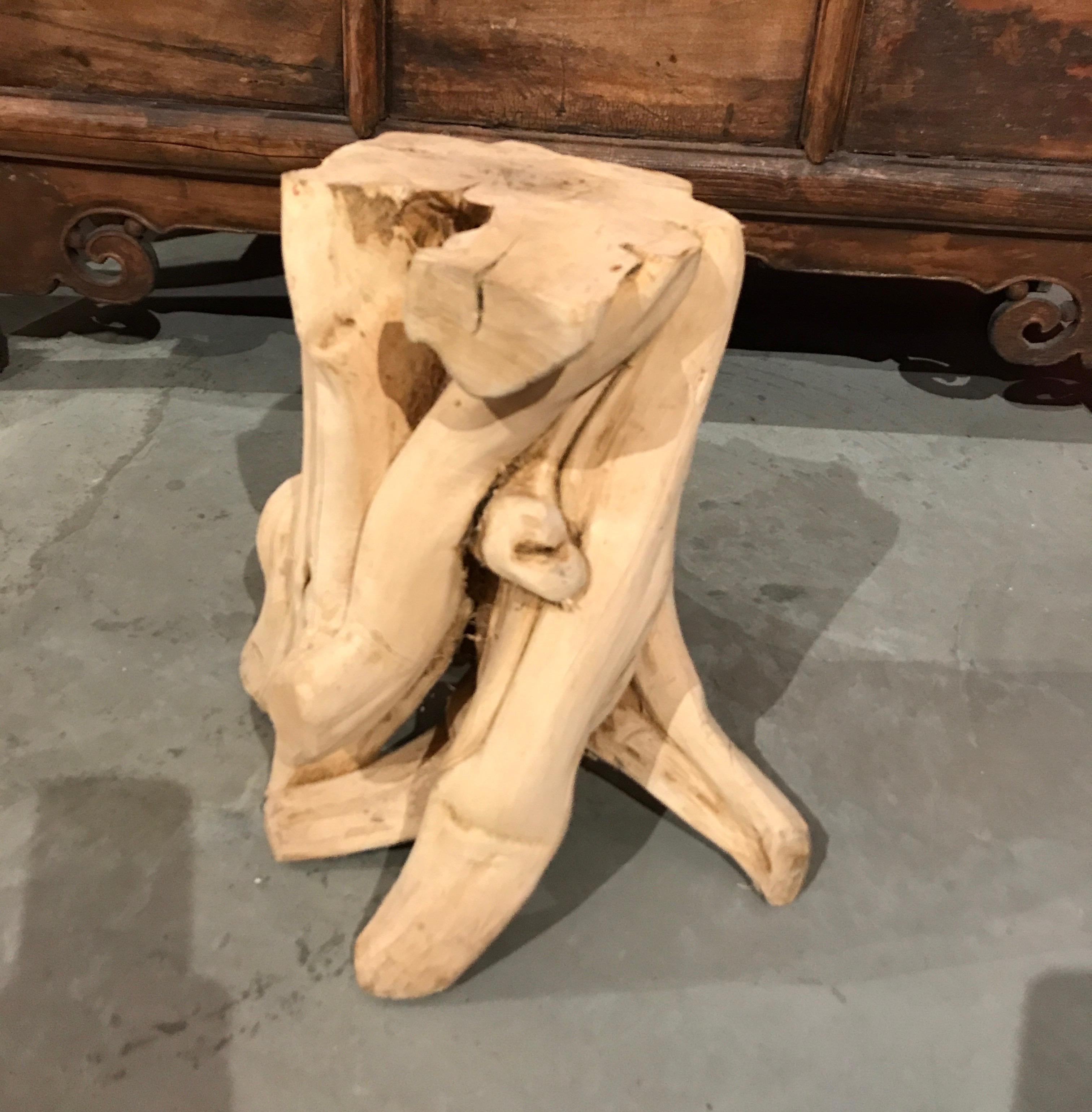 Chinese Root Wood Side Table/Pedestal For Sale 11
