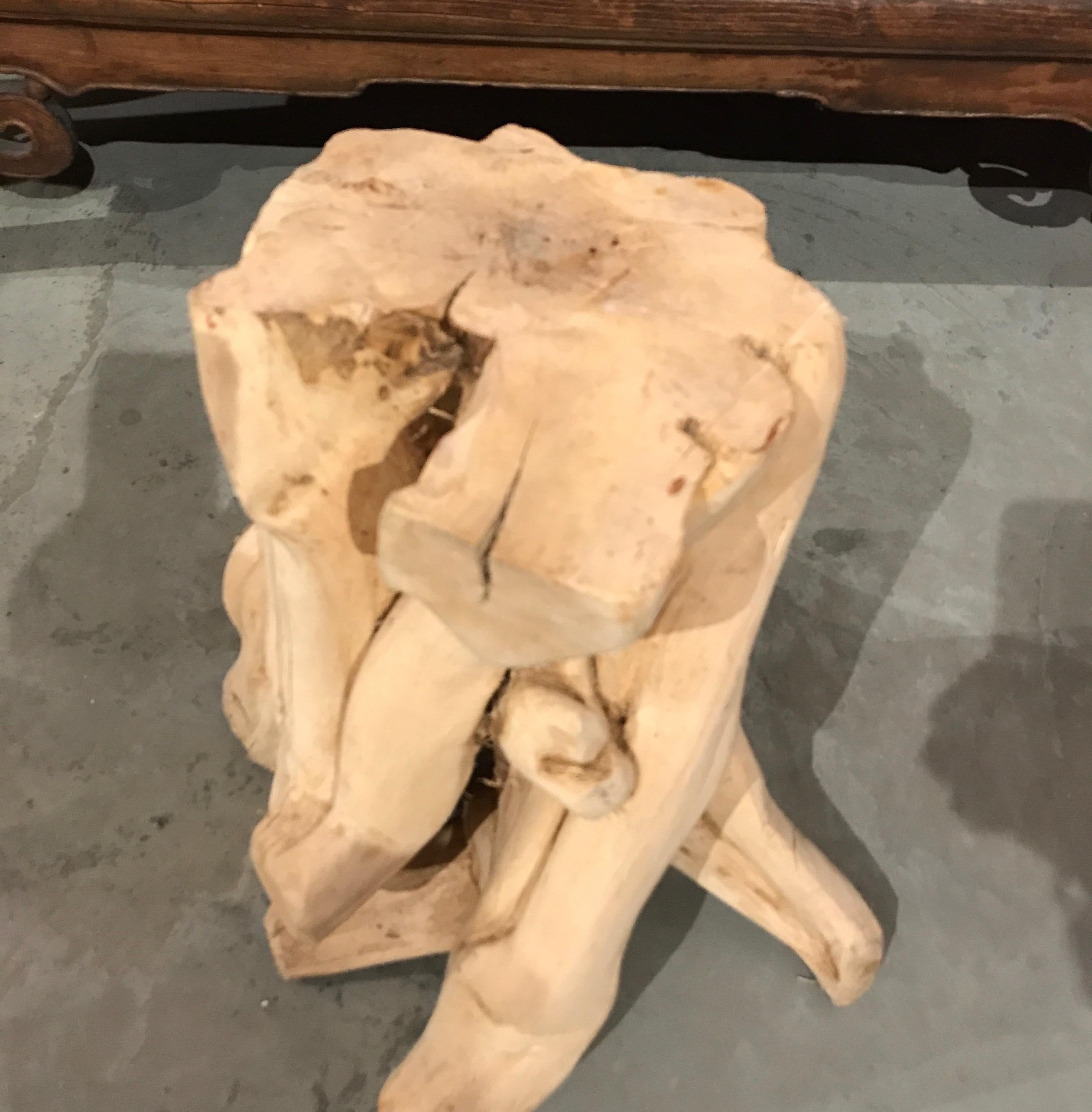 Chinese Root Wood Side Table/Pedestal For Sale 12