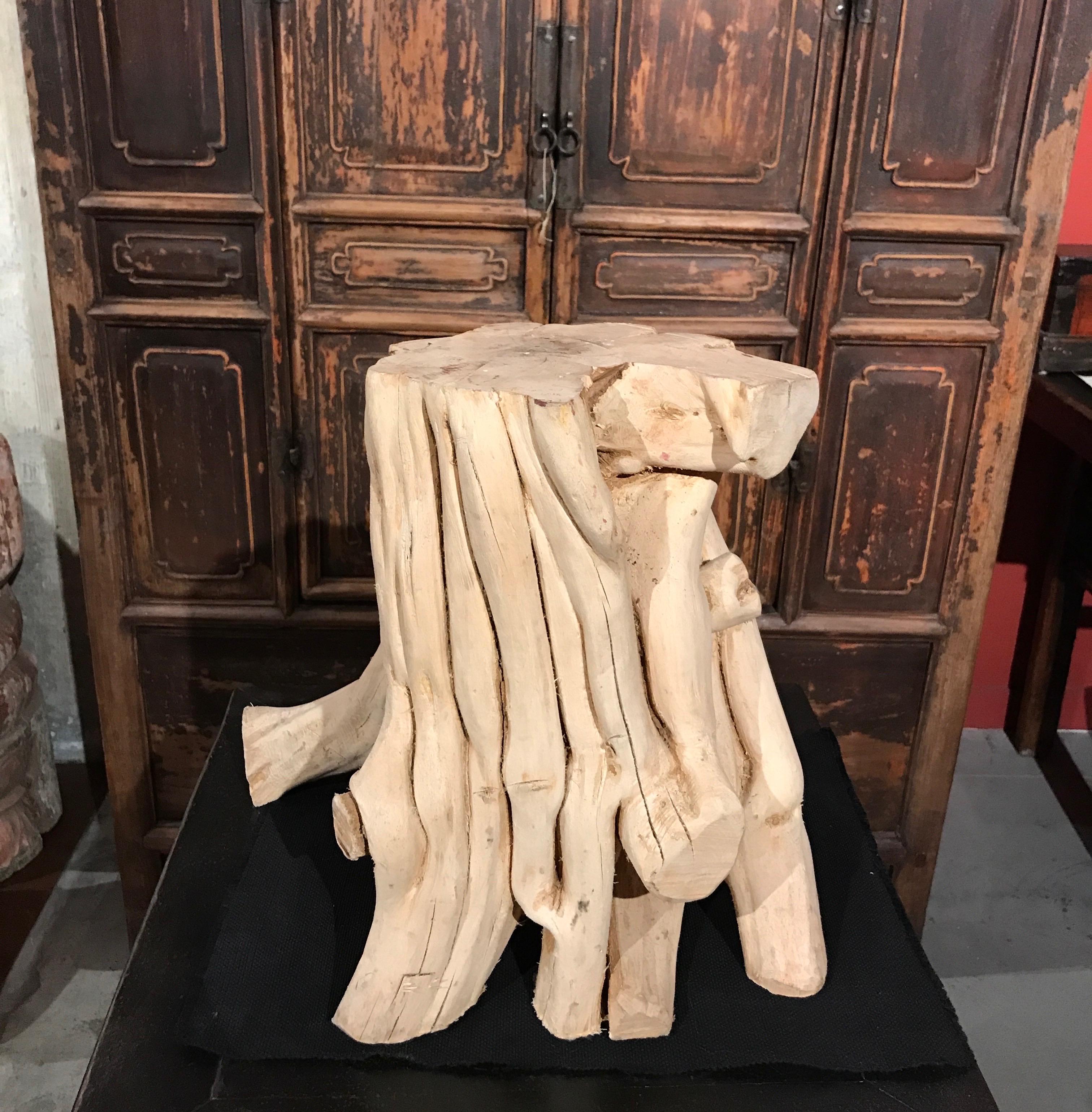 Chinese Root Wood Side Table/Pedestal For Sale 15