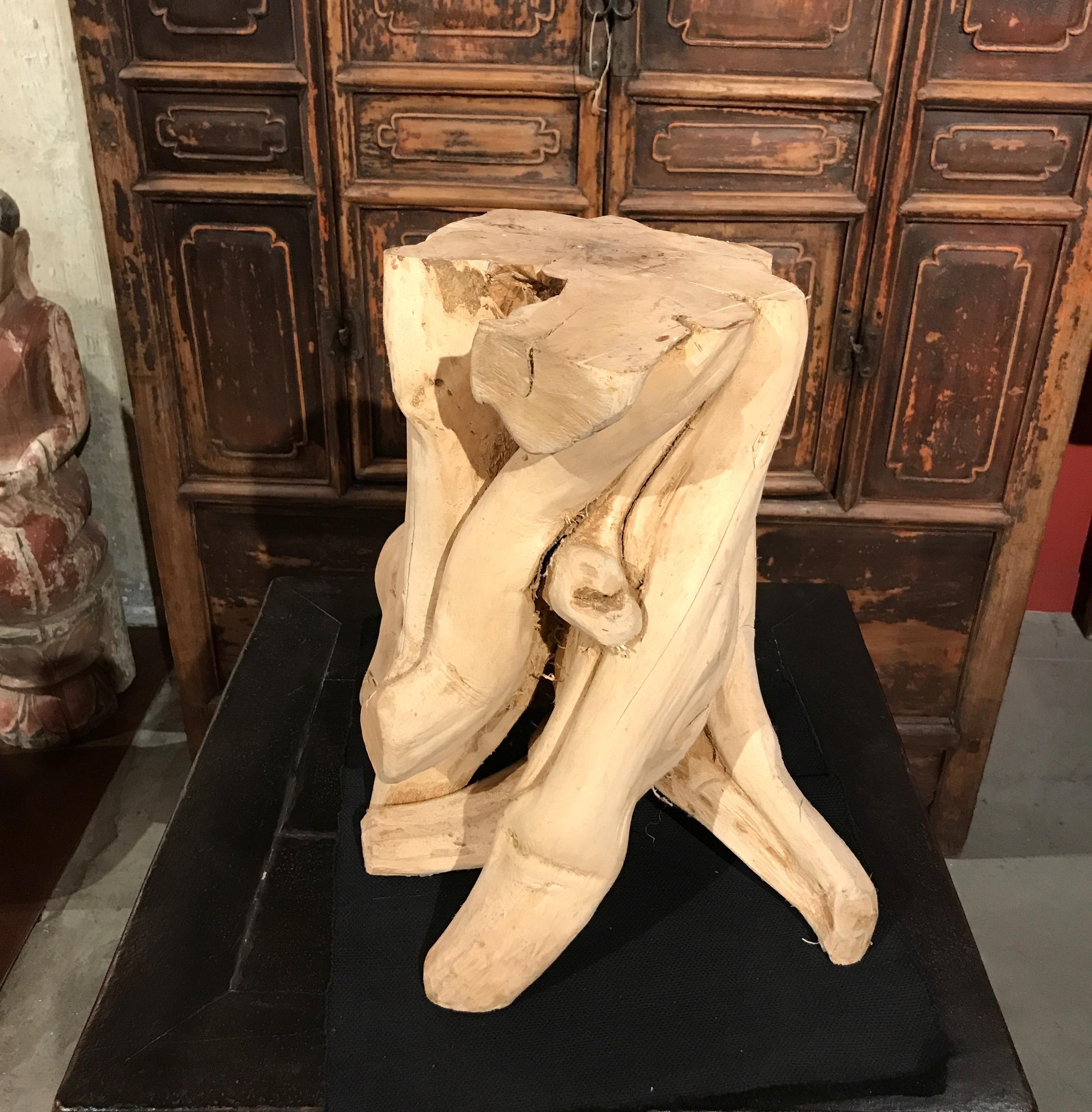 Chinese Root Wood Side Table/Pedestal For Sale 16