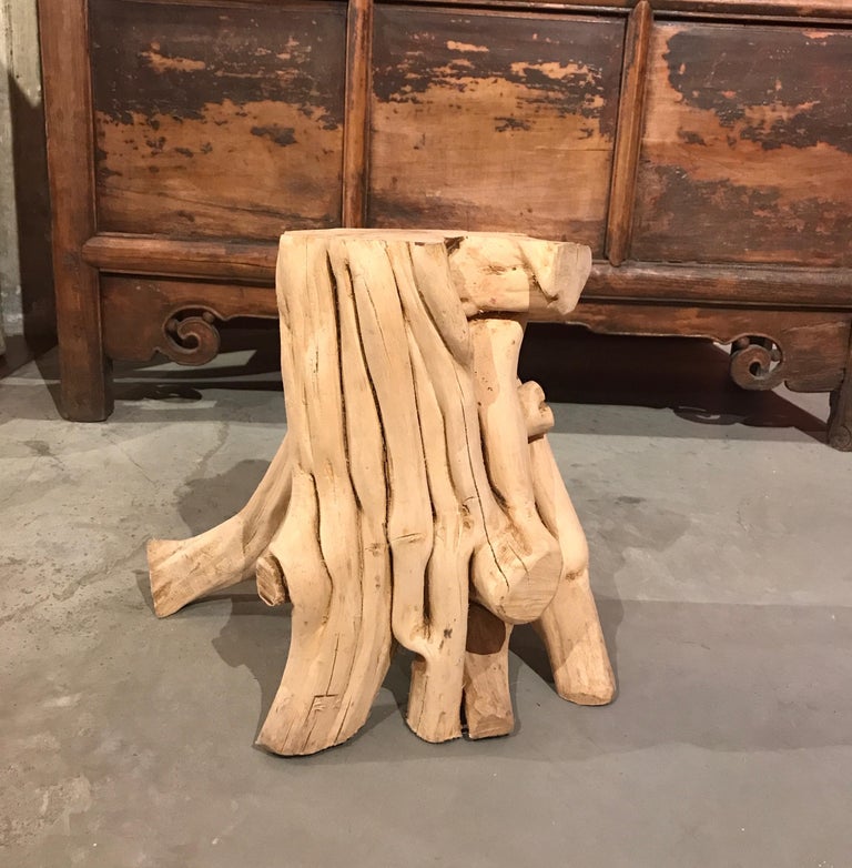 Chinese Root Wood Side Table/Pedestal In Good Condition For Sale In New York, NY