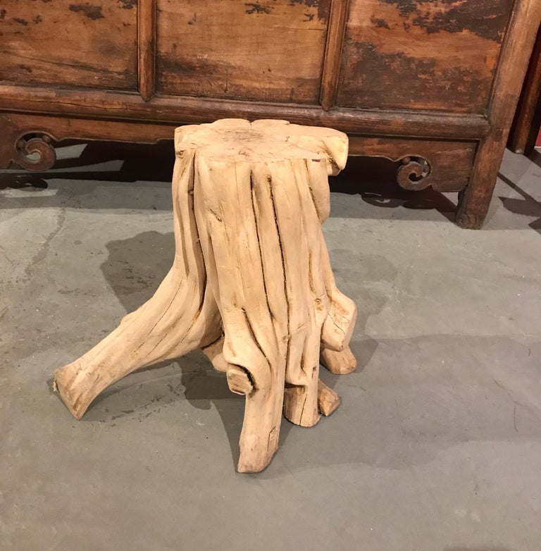 20th Century Chinese Root Wood Side Table/Pedestal For Sale