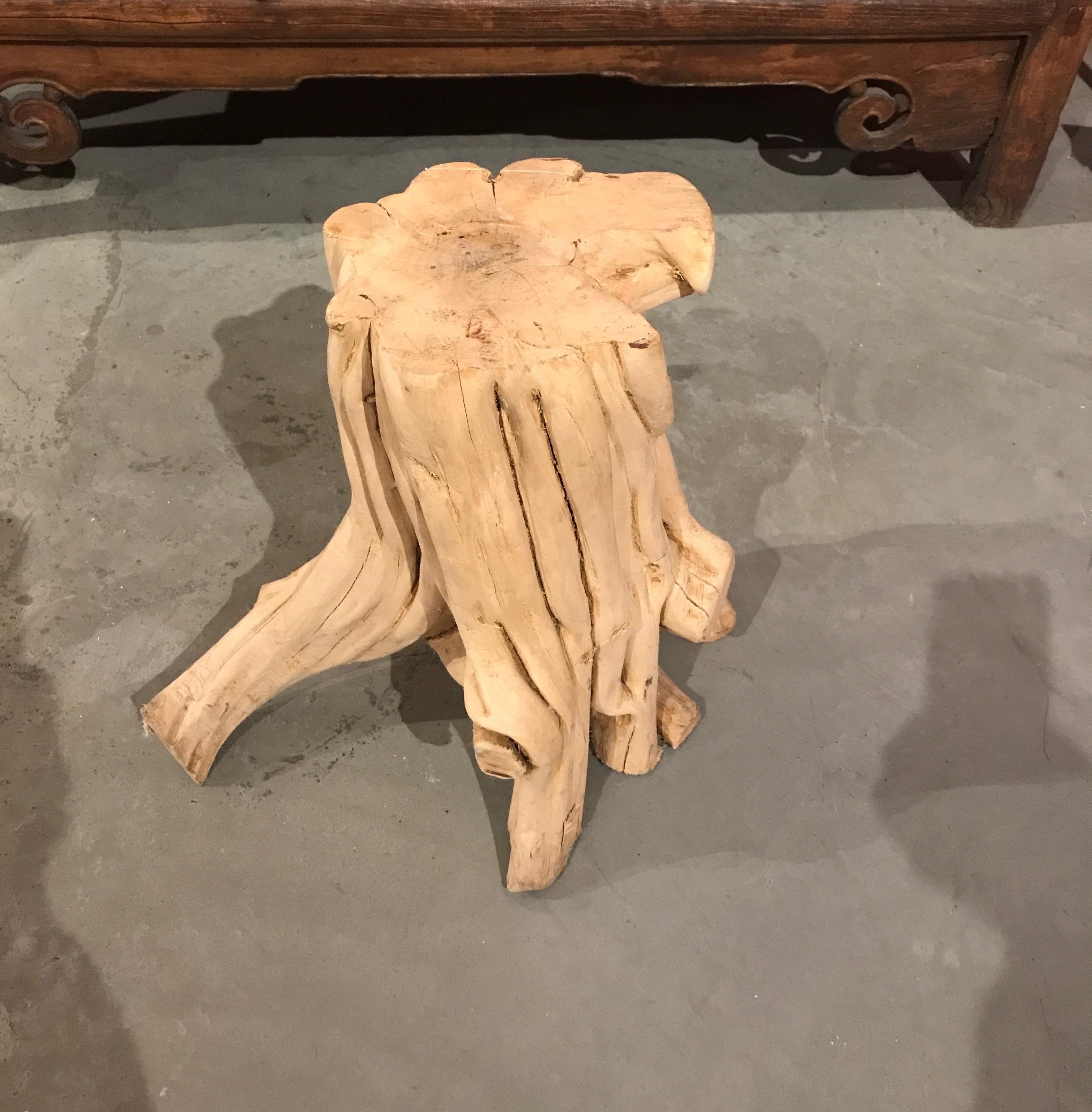 Chinese Root Wood Side Table/Pedestal For Sale 2