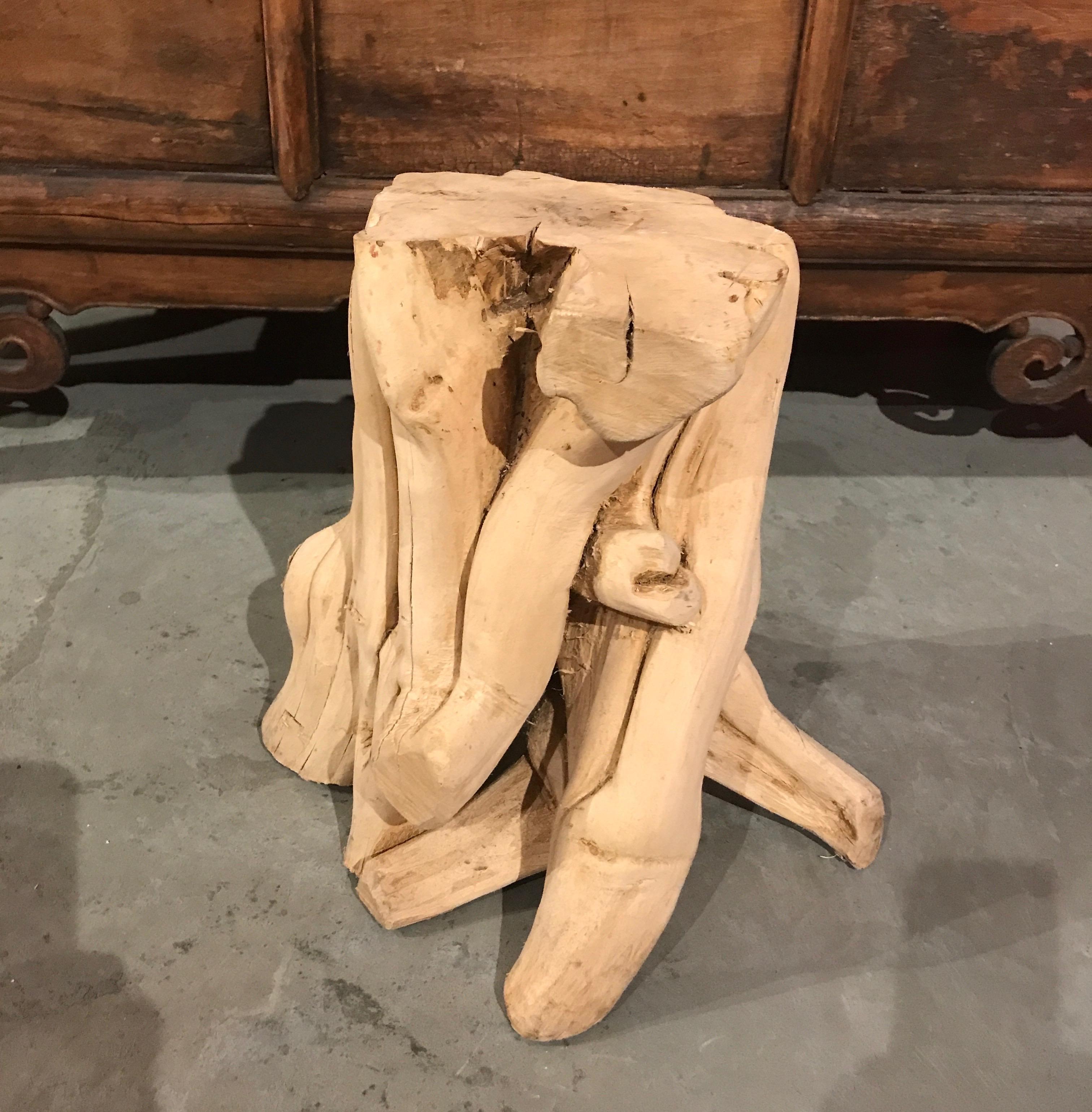 Chinese Root Wood Side Table/Pedestal For Sale 5