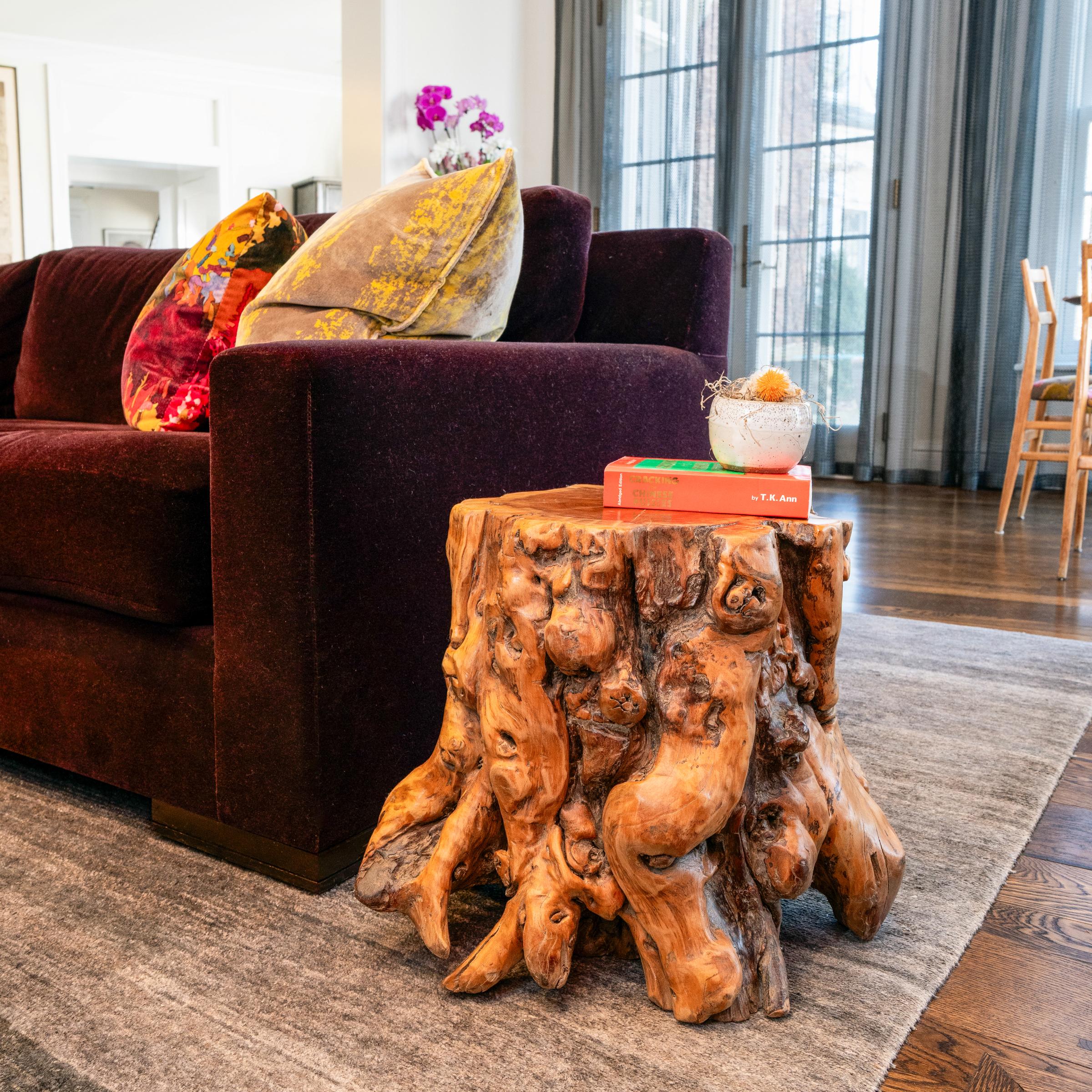 Contemporary Chinese Rootwood Side Table For Sale