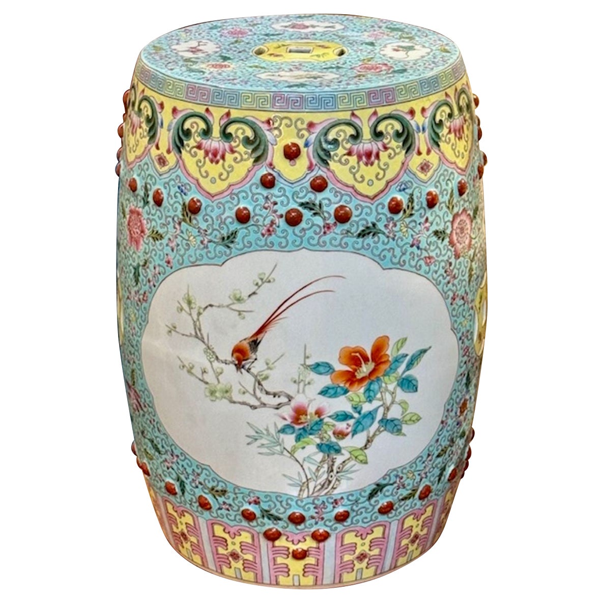 Chinesischer Famille-Gartensitz aus Rosenholz