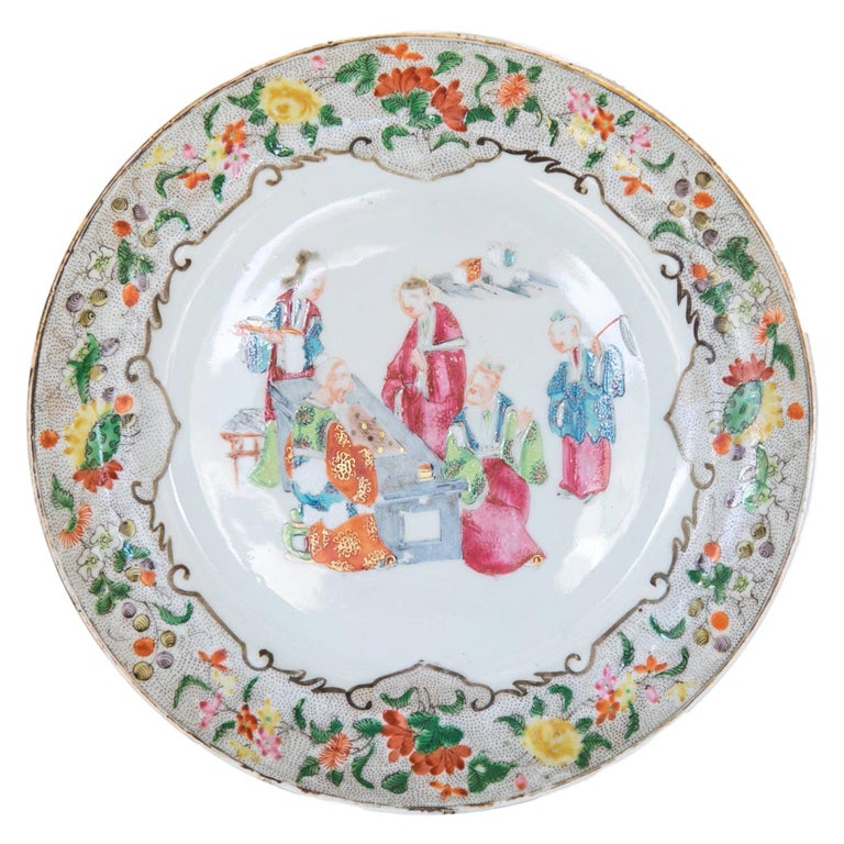 Chinese Rose Mandarin Plate For Sale at 1stDibs