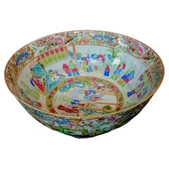 Chinese Rose Mandarin Punch Bawl, 19th Century