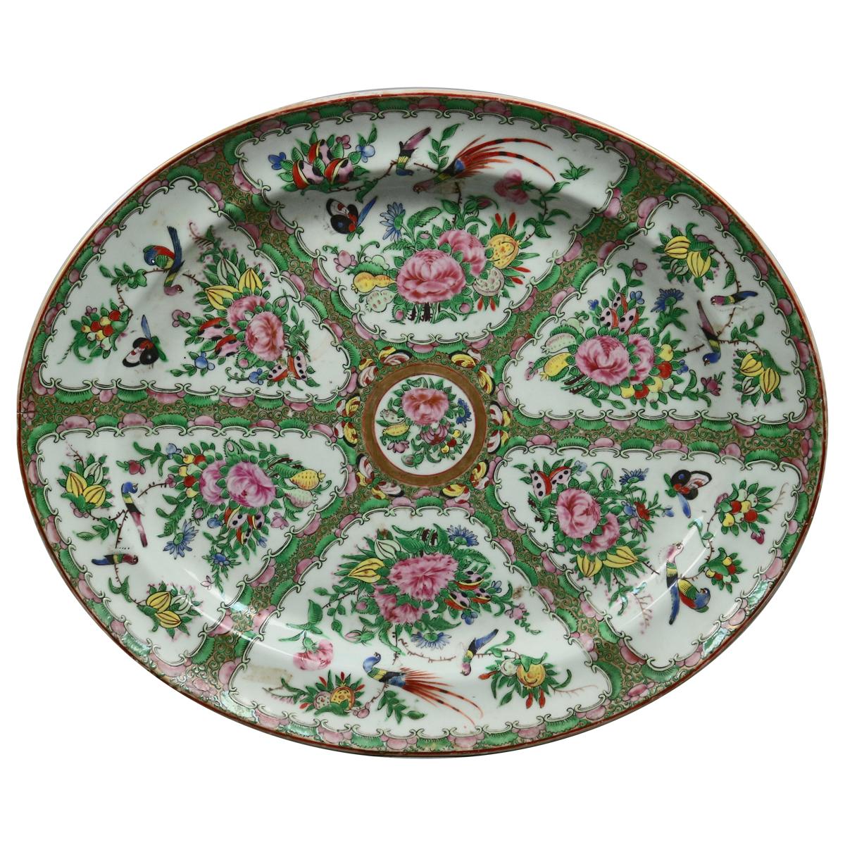 Chinese Rose Medallion Enamel and Gilt Decorated Porcelain Platter, circa 1890