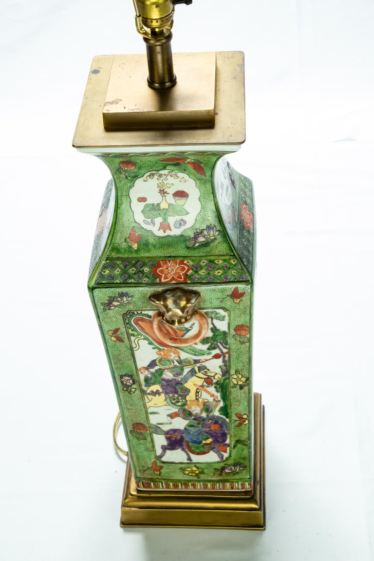 Chinese Rose Medallion Hand Painted Table Lamp at 1stDibs