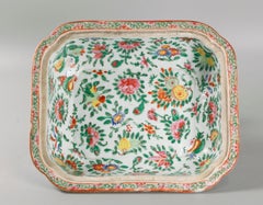Chinese rose medallion, rectangular cover bowl, 19th c.