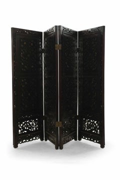 Chinese Rosewood 4-Fold Screen
