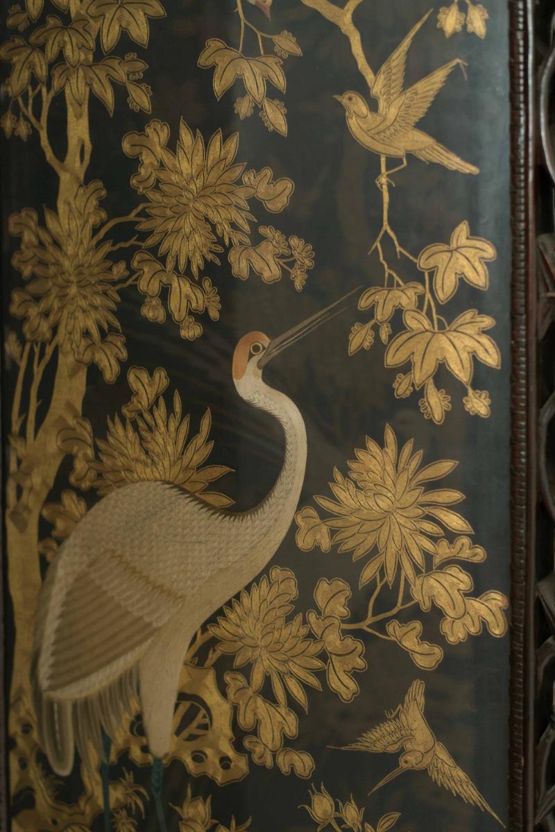 19th Century Chinese Rosewood 4-Fold Screen