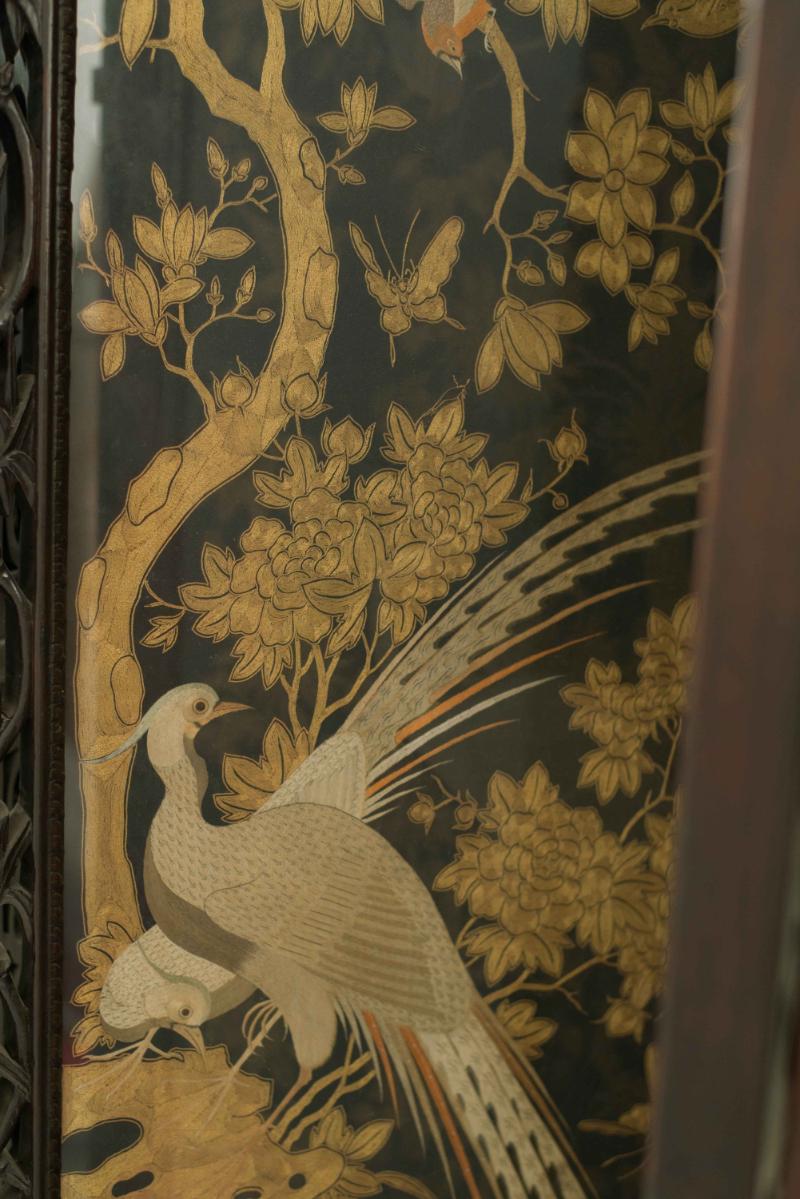Chinese Rosewood 4-Fold Screen 1
