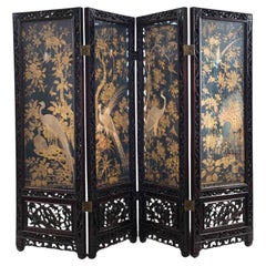 Chinese Rosewood 4-Fold Screen