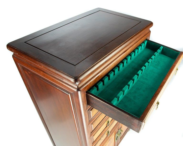 Chinese Rosewood and Burl Flatware Chest, Mid20th Century at 1stDibs