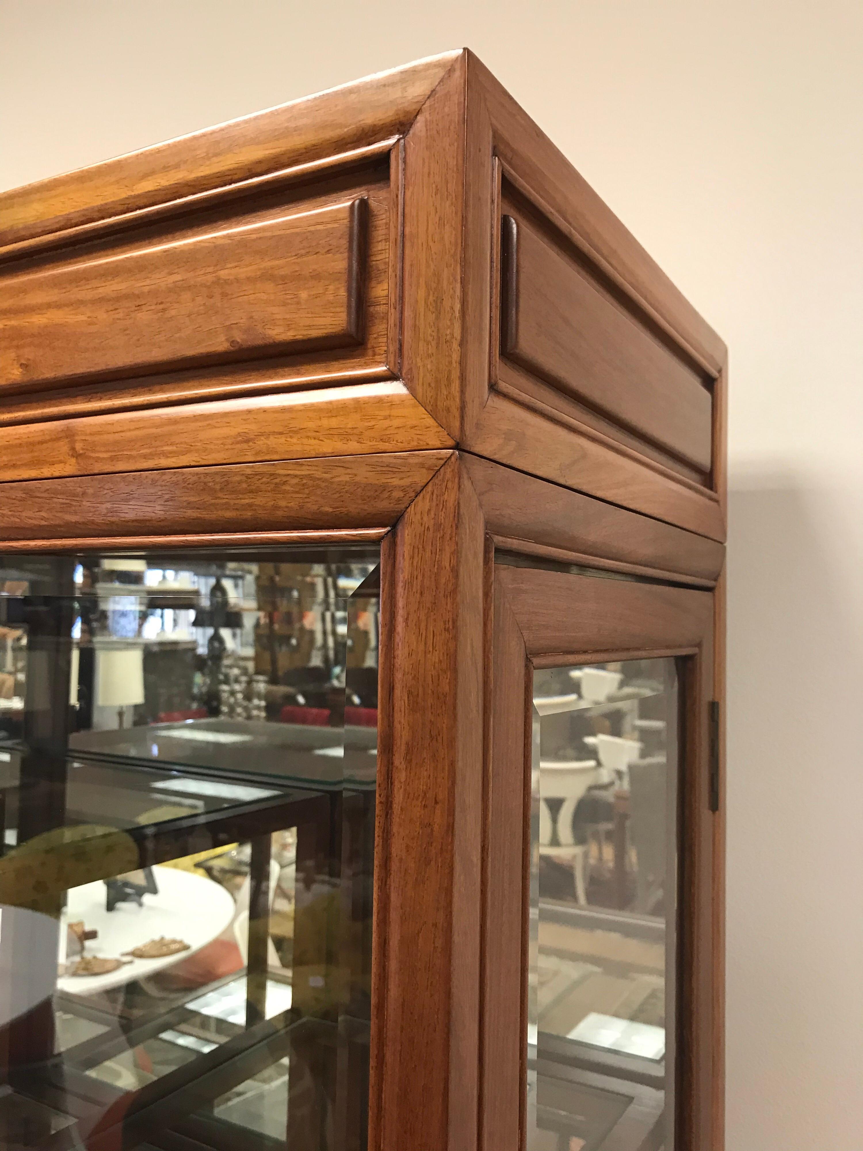 Chinese Rosewood and Glass Display Case Vitrine China Cabinet 1