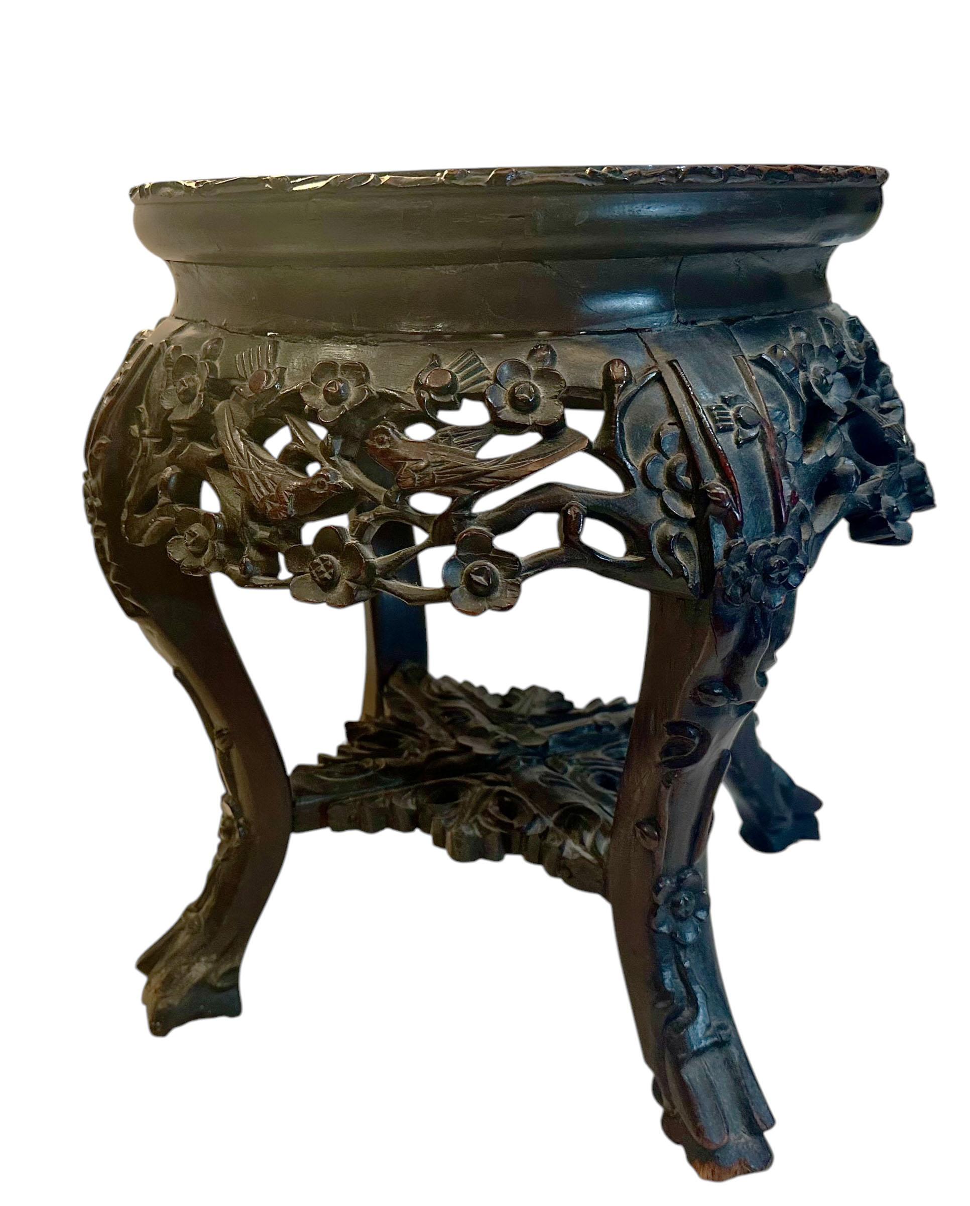 Soporte chino de palisandro y mármol Chino en venta