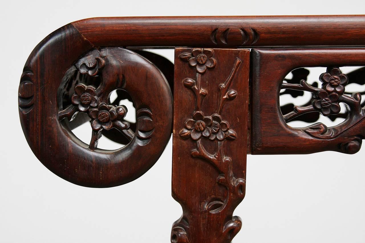 20th Century Chinese Rosewood Carved Altar Console Table