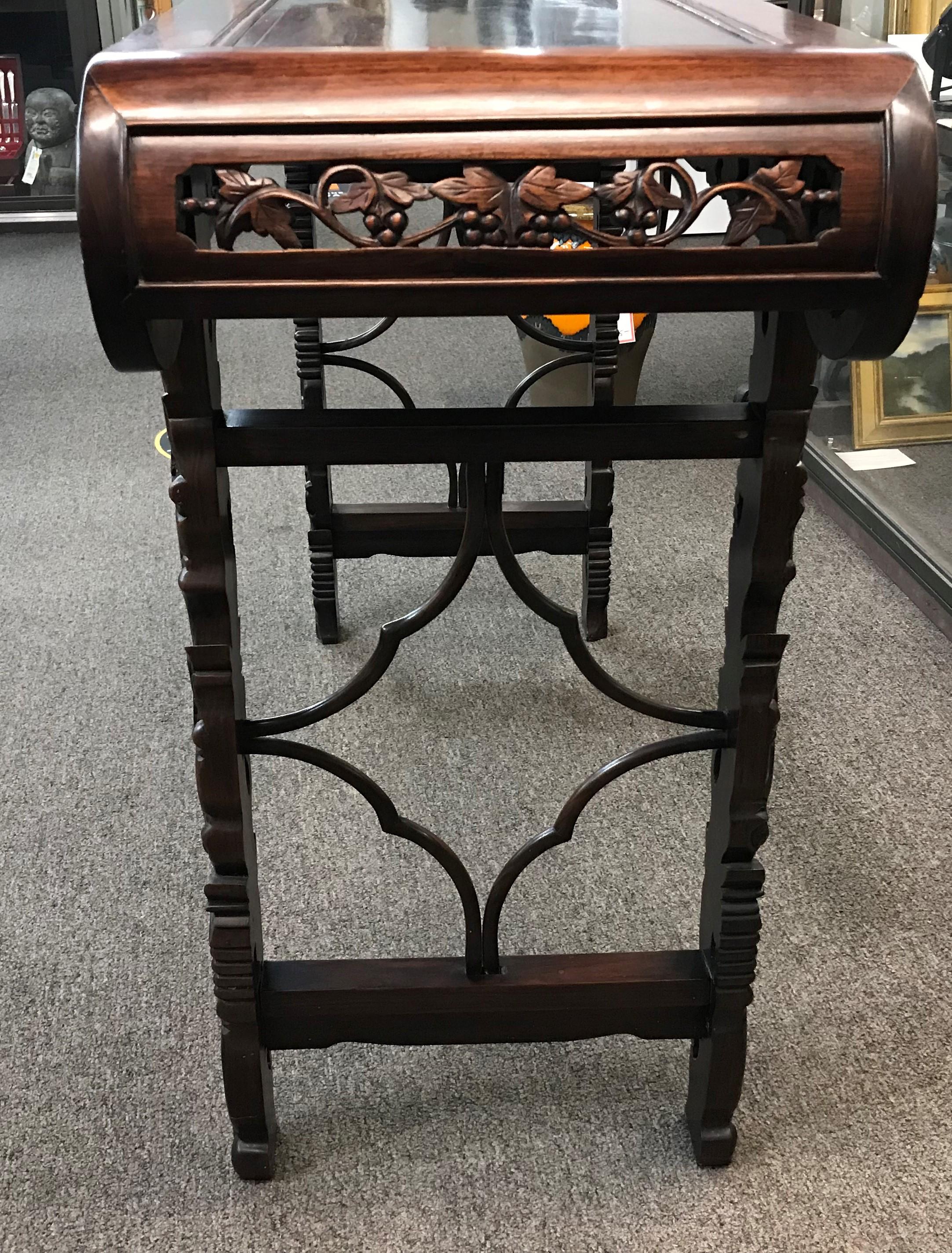 Chinese Rosewood Carved Altar Table with Reticulated Grape and Leaf Decoration 2