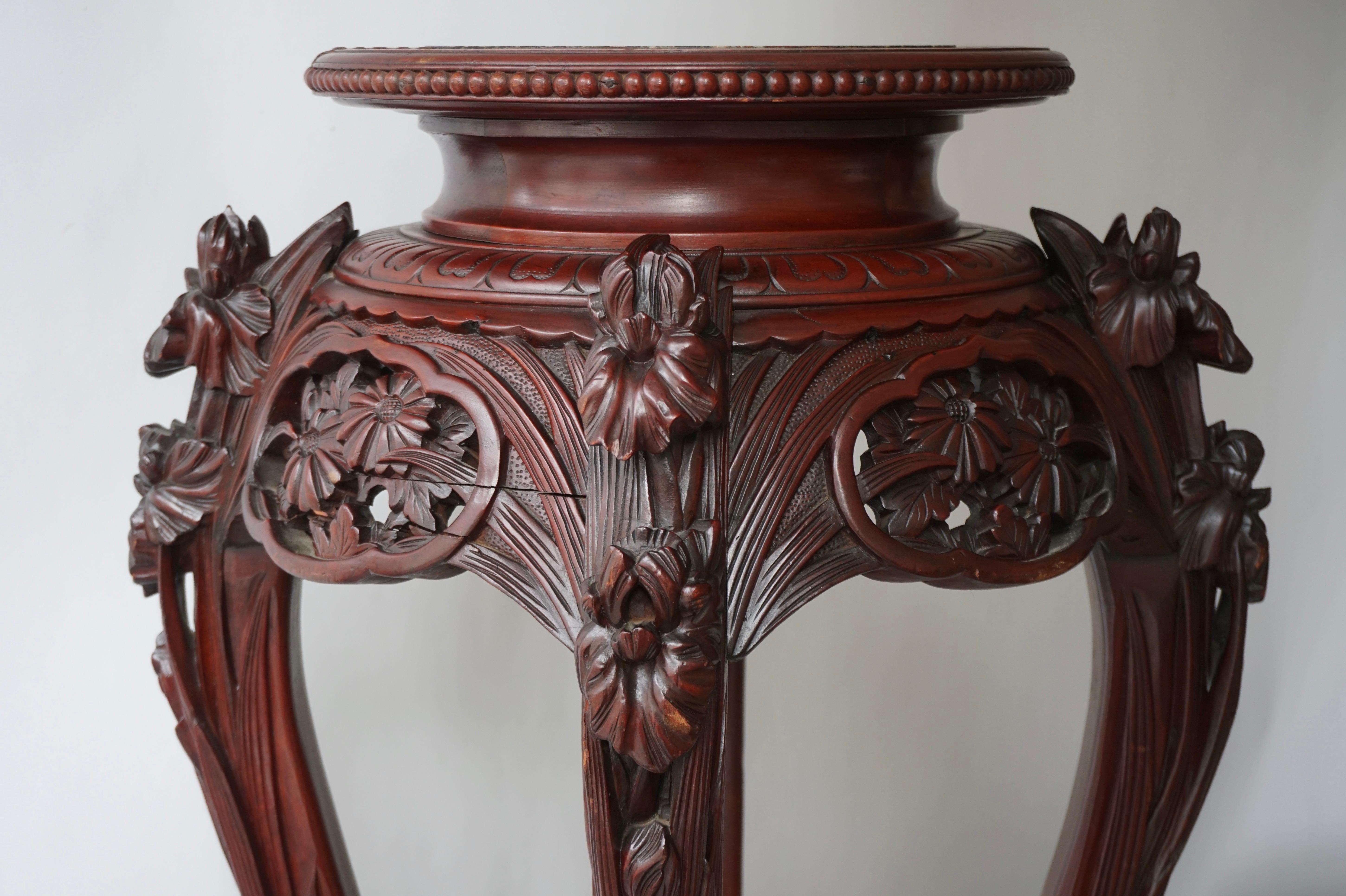 Chinese Rosewood Country House Pedestal For Sale 4