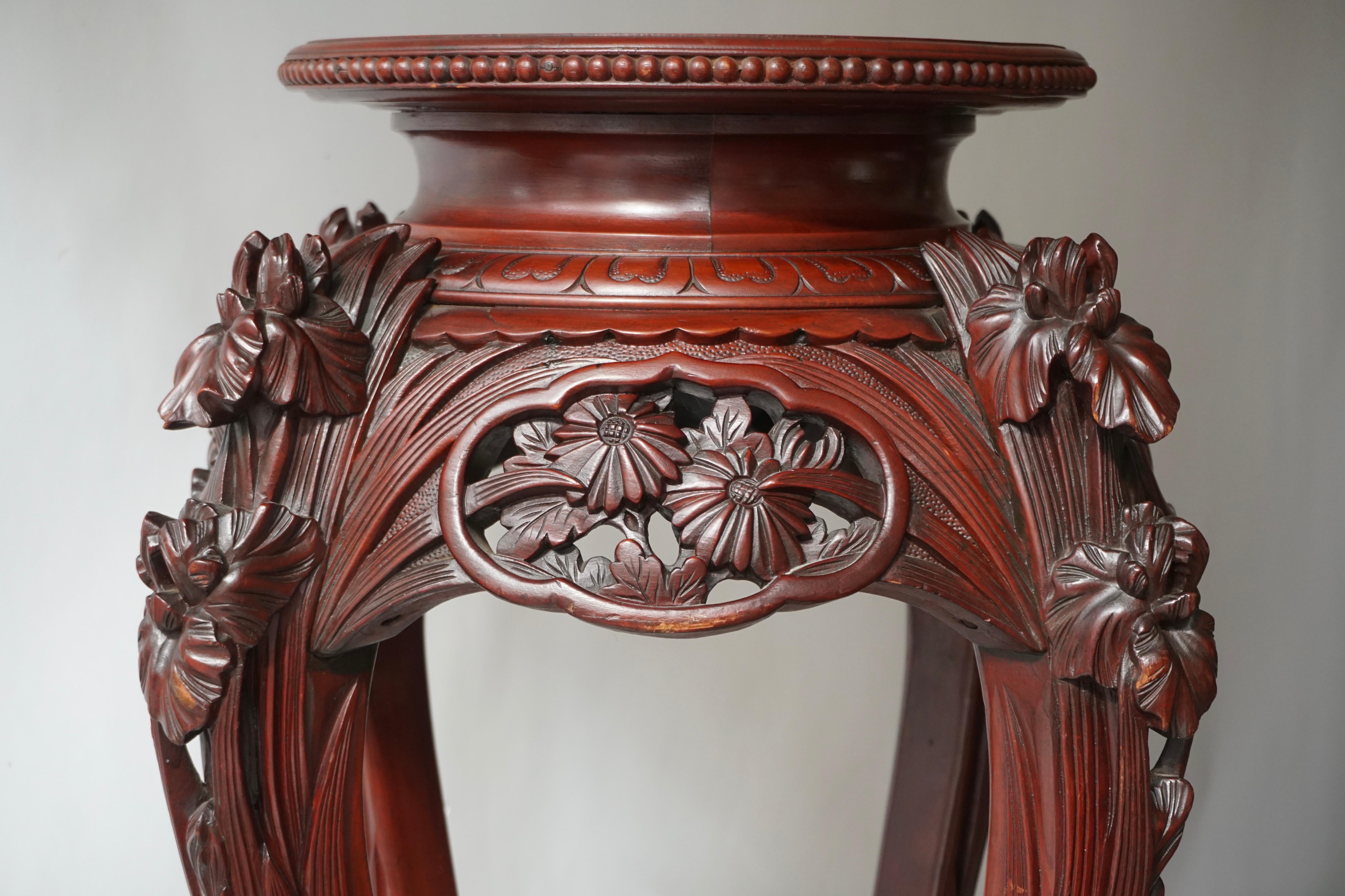 Chinese Rosewood Country House Pedestal For Sale 6