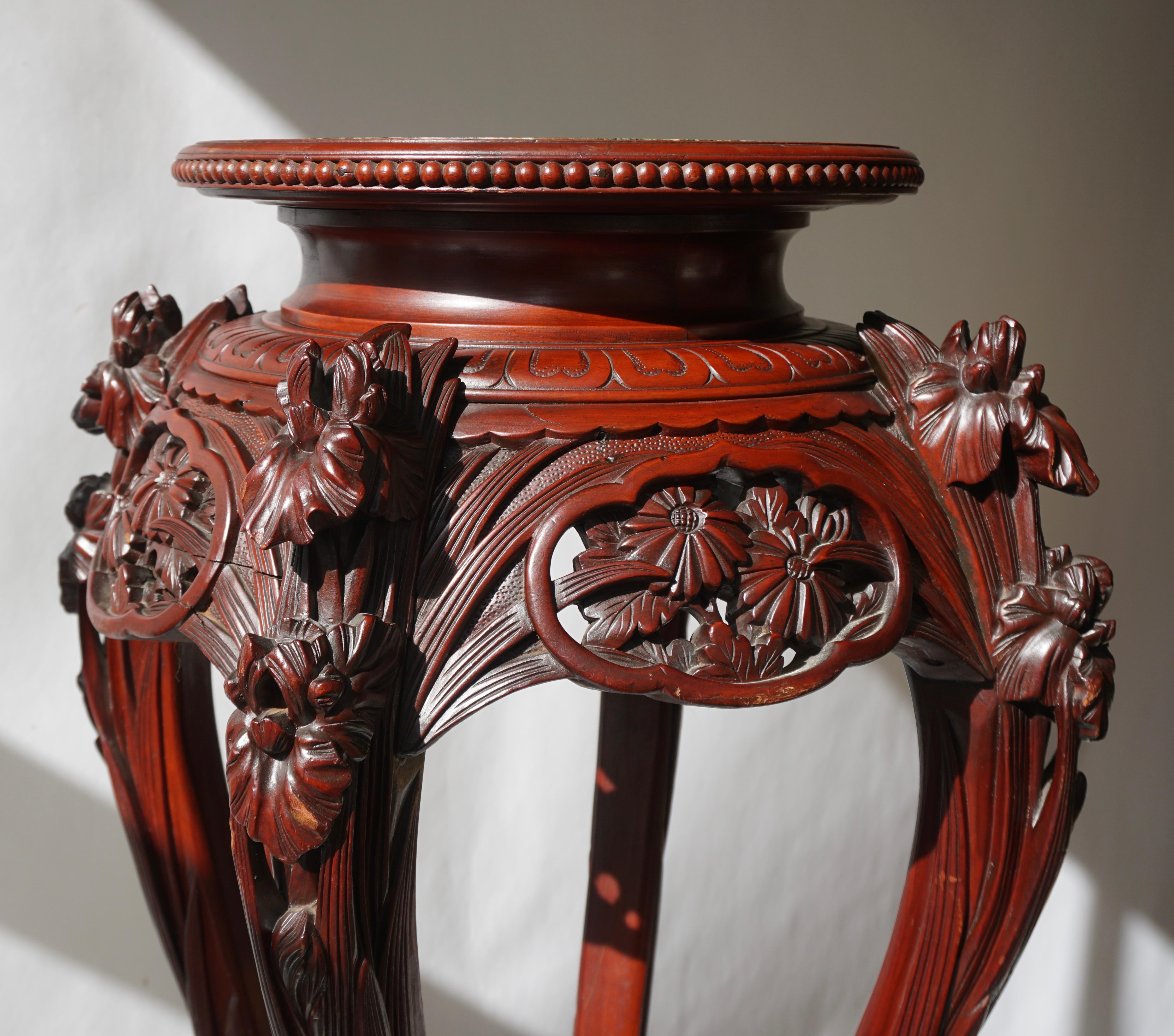 Chinese Rosewood Country House Pedestal For Sale 7
