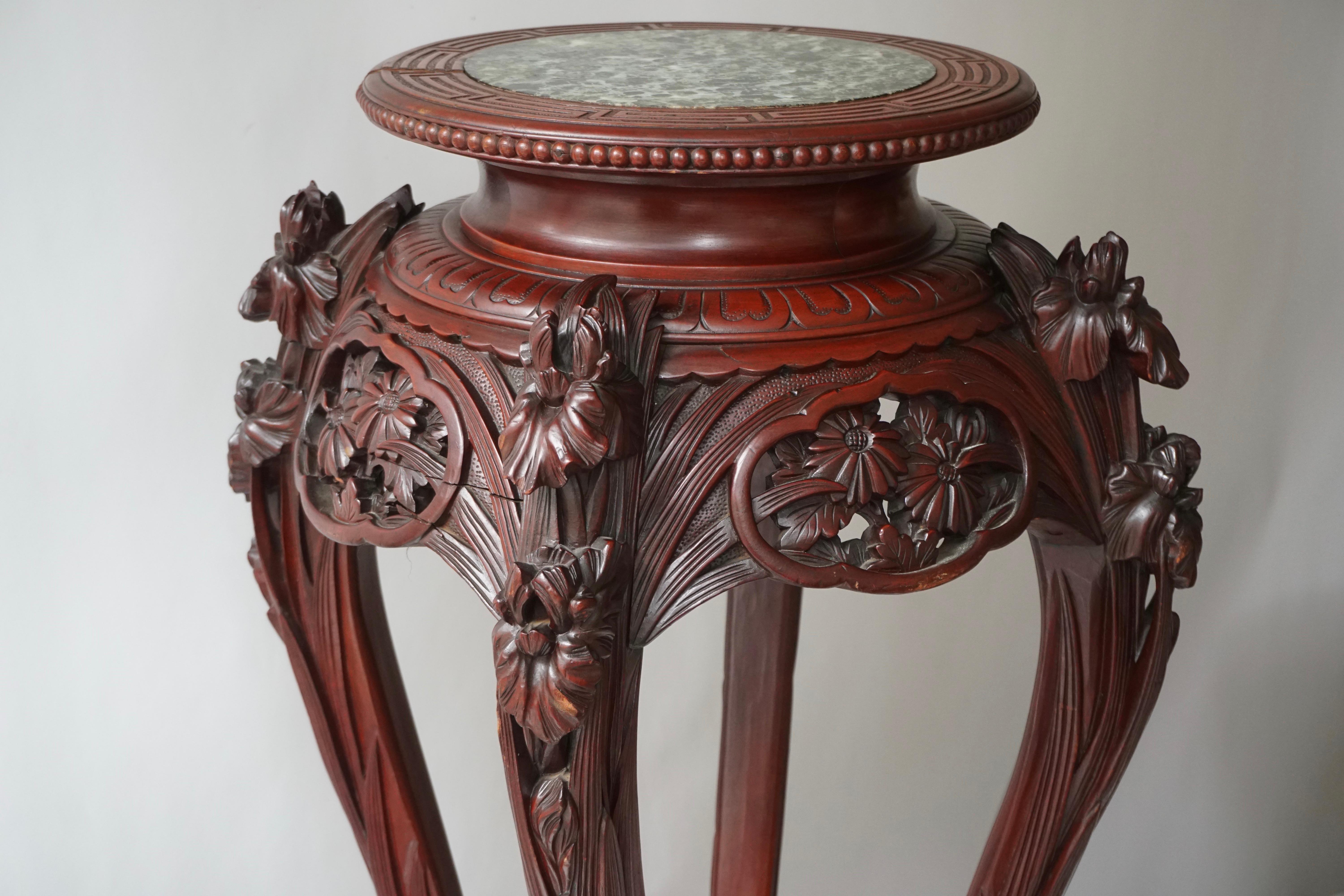 Chinese Rosewood Country House Pedestal For Sale 8