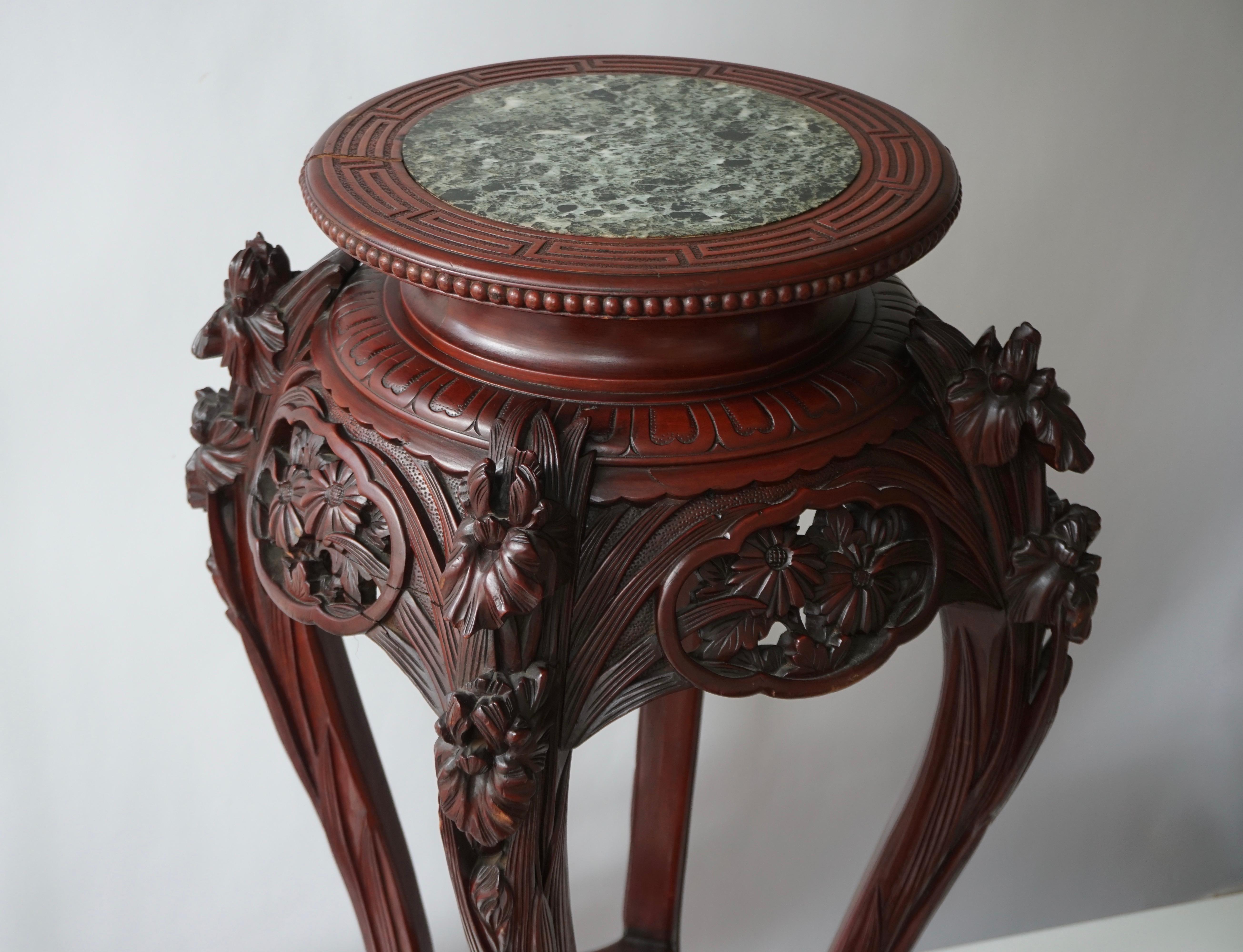Chinese Rosewood Country House Pedestal For Sale 11