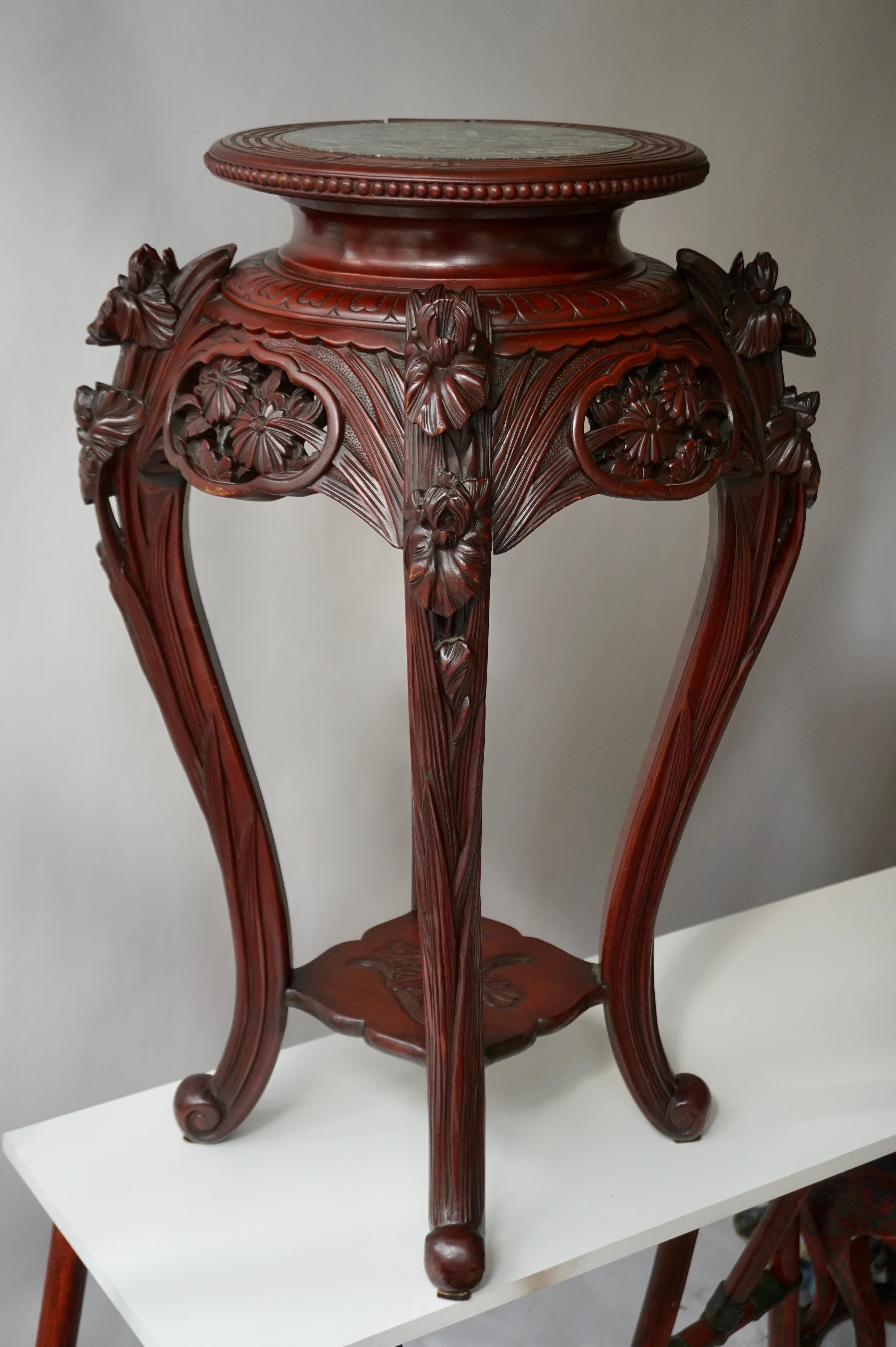 19th Century Chinese Rosewood Country House Pedestal For Sale