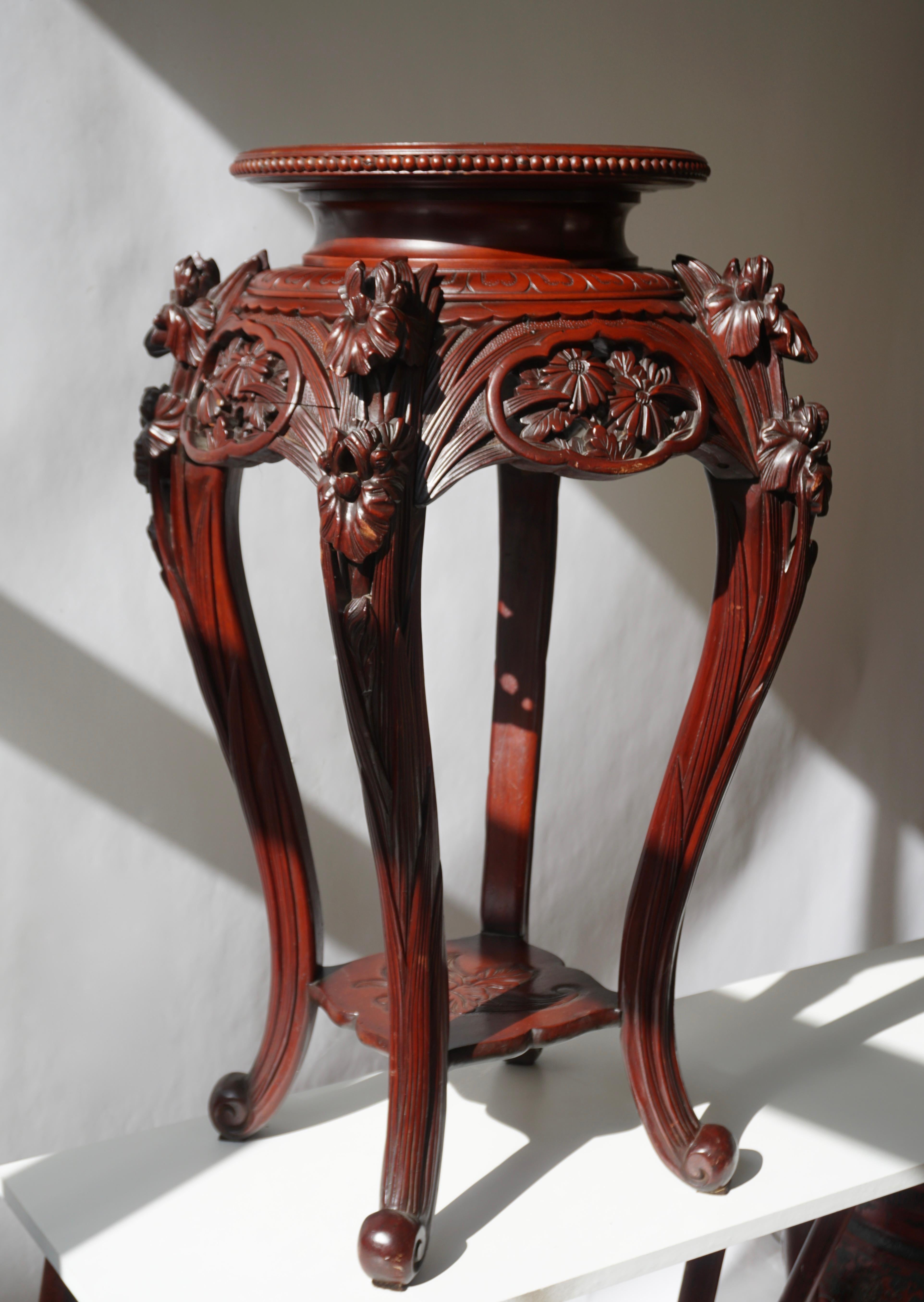 Chinese Rosewood Country House Pedestal For Sale 1