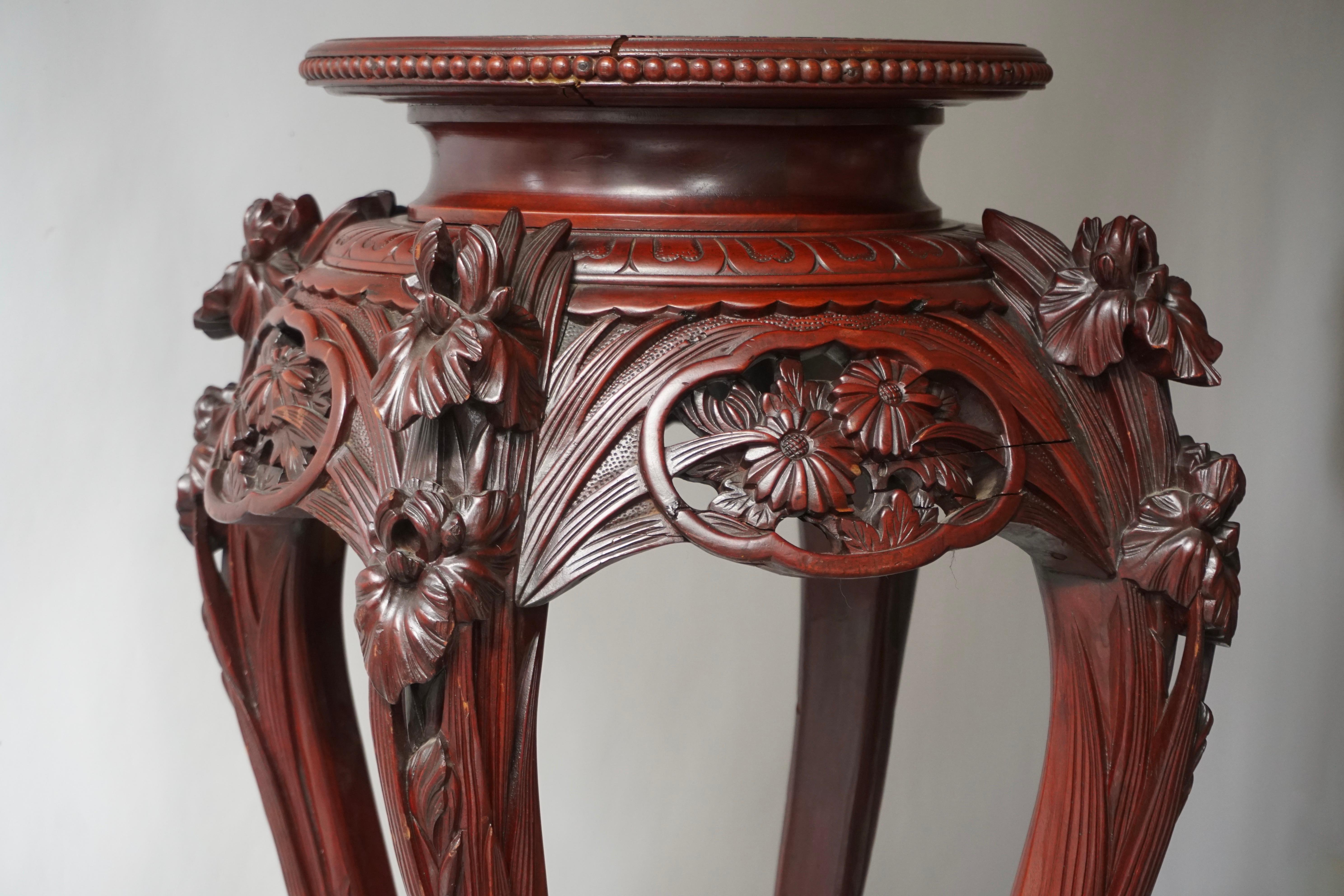 Chinese Rosewood Country House Pedestal For Sale 3