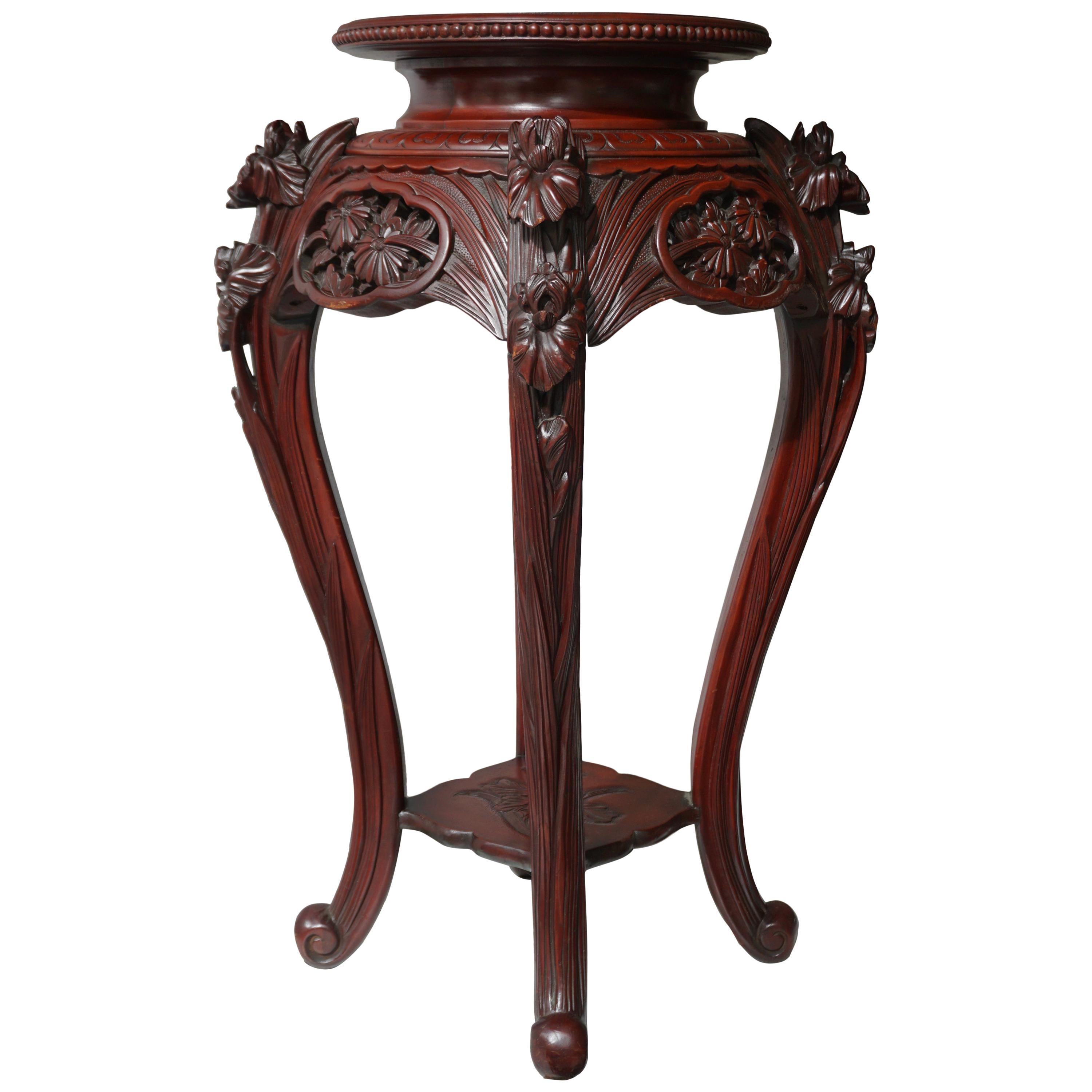 Chinese Rosewood Country House Pedestal