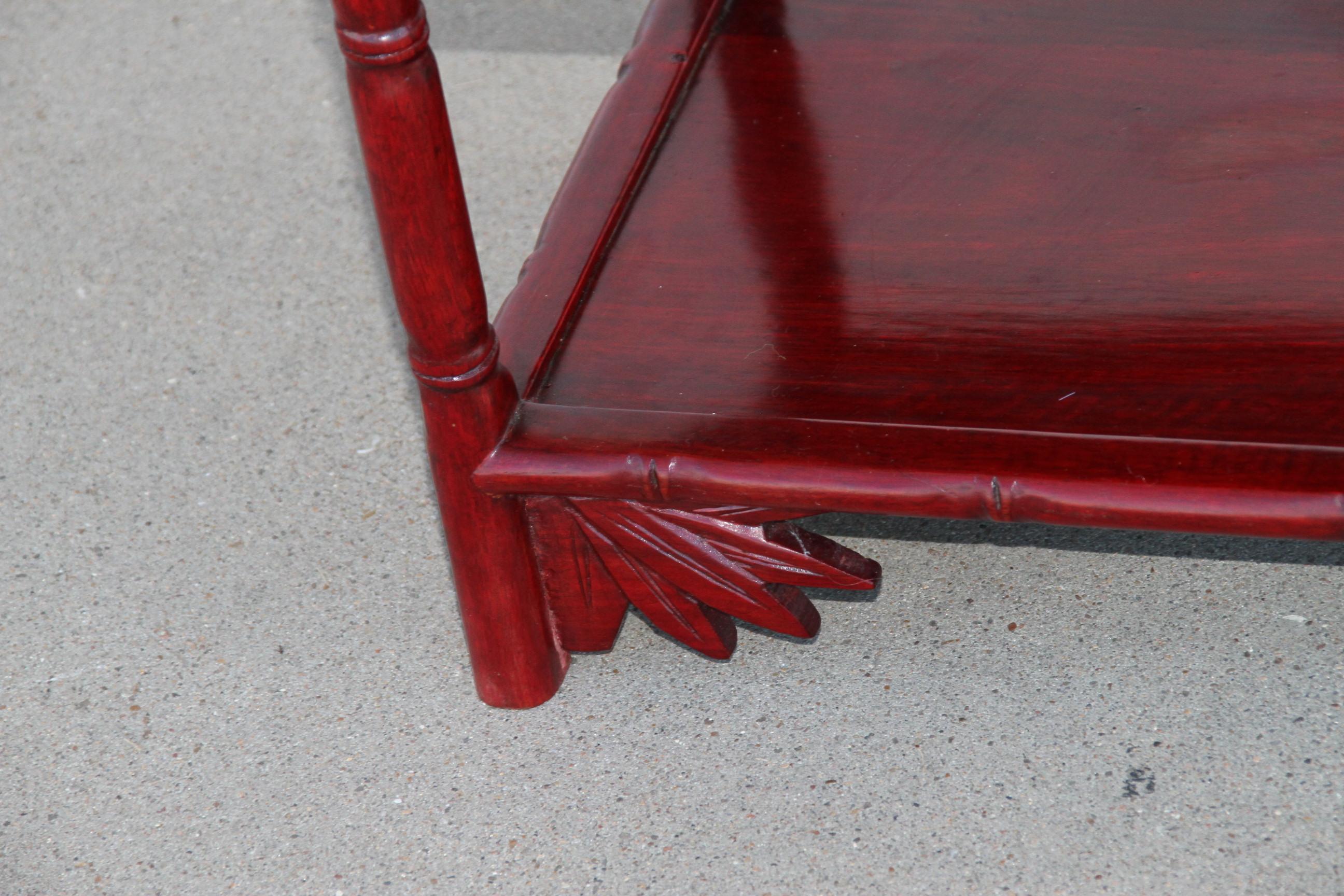20ième siècle Stand d'étagère en faux bambou Hongmu en bois de rose chinois en vente