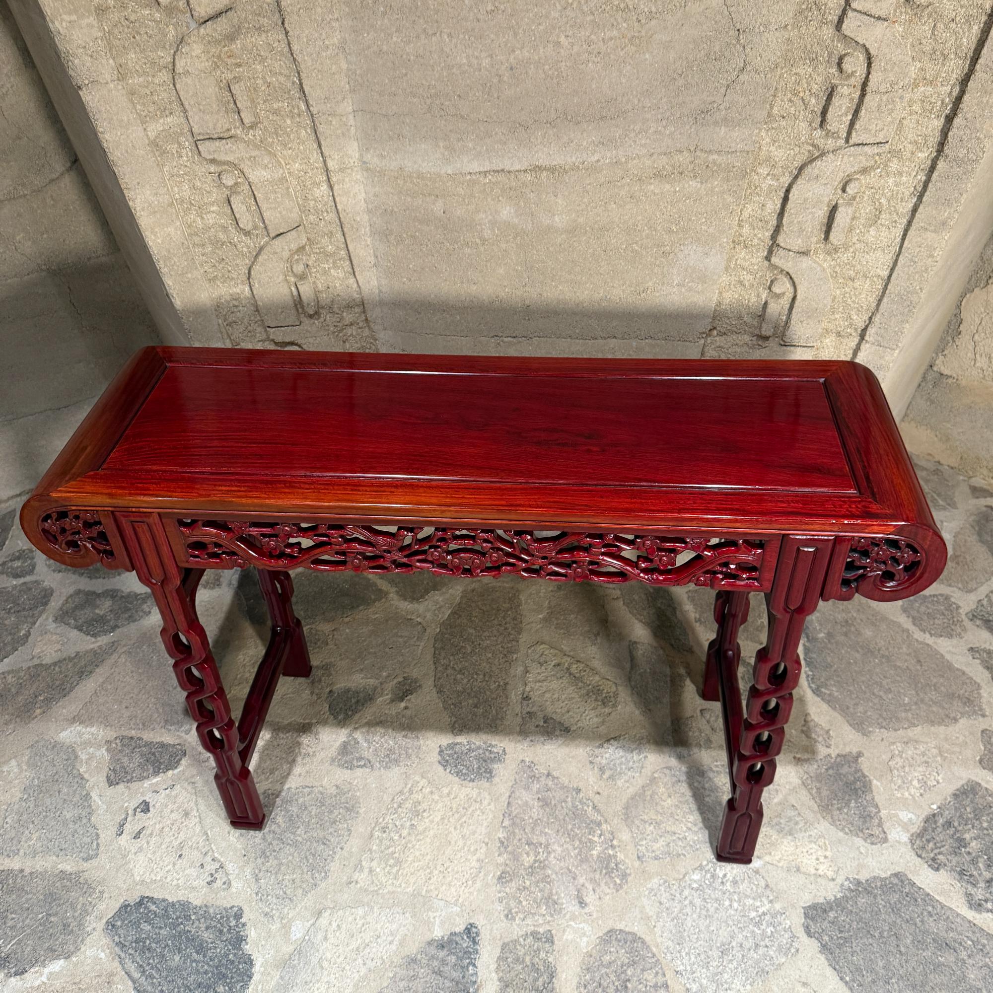 Chinese Rosewood Intricately Carved Altar Console Foyer Table For Sale 6