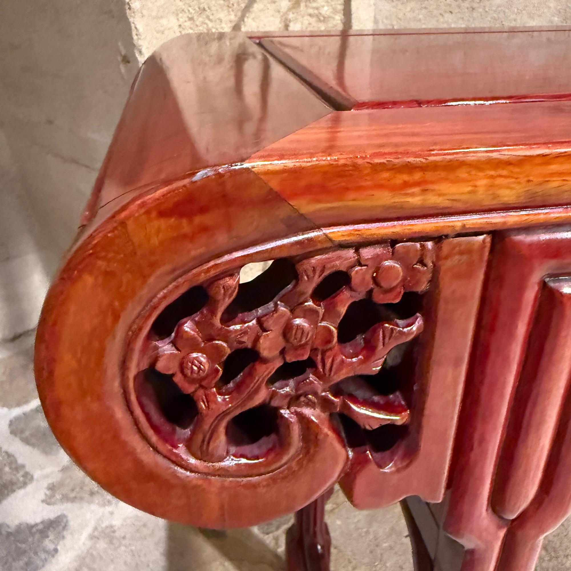 Mid-20th Century Chinese Rosewood Intricately Carved Altar Console Foyer Table For Sale