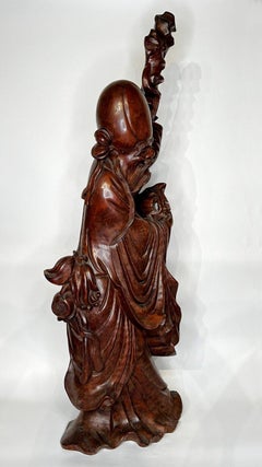 Chinese Rosewood Sculpture of Daoist Deity