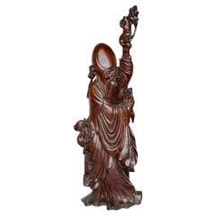 Chinese Rosewood Sculpture of Daoist Deity