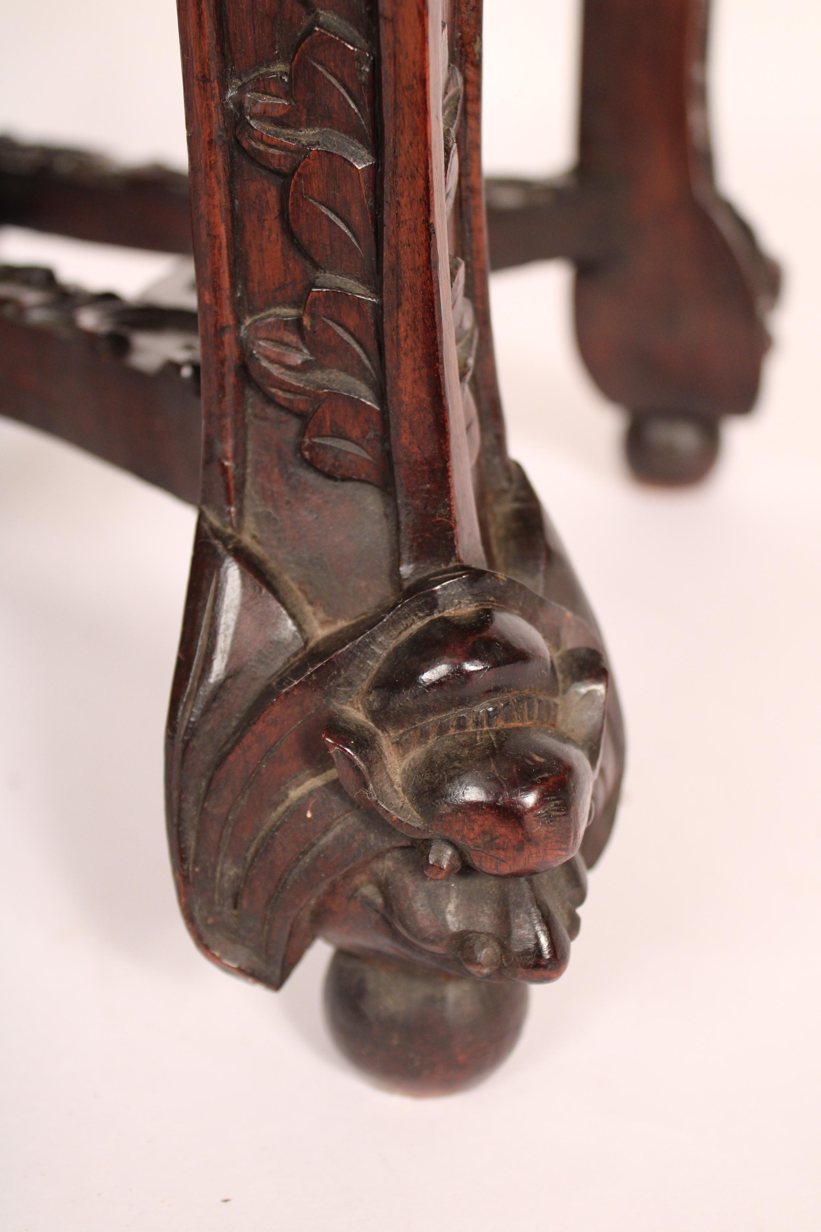 Tabouret chinois en bois de rose avec incrustation de nacre en vente 1