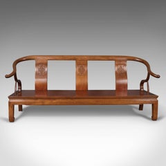 Chinese Rosewood Three-Seat Bench in Traditional Form, Late 20th Century