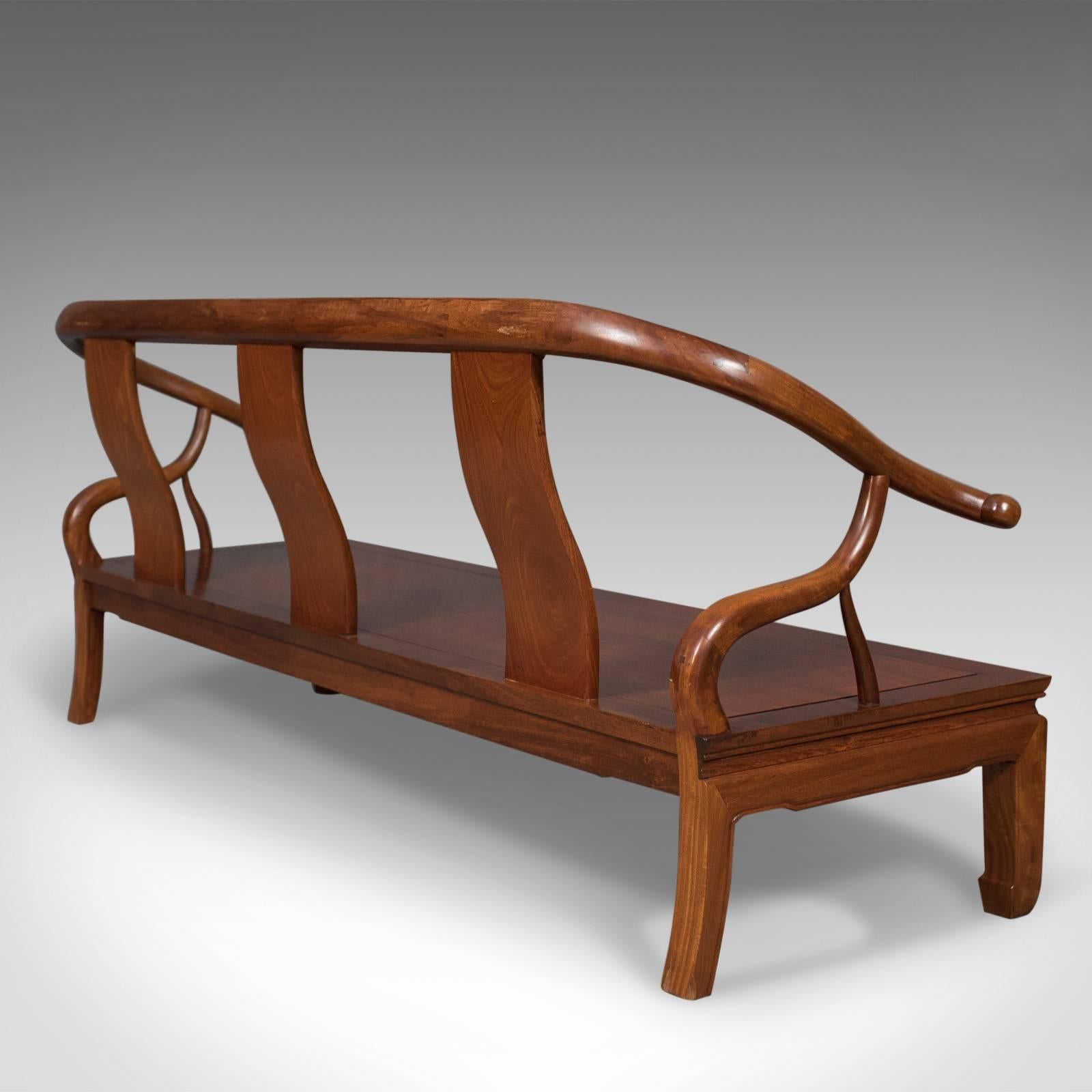Chinese Rosewood Three-Seat Bench in Traditional Form, Late 20th Century 1