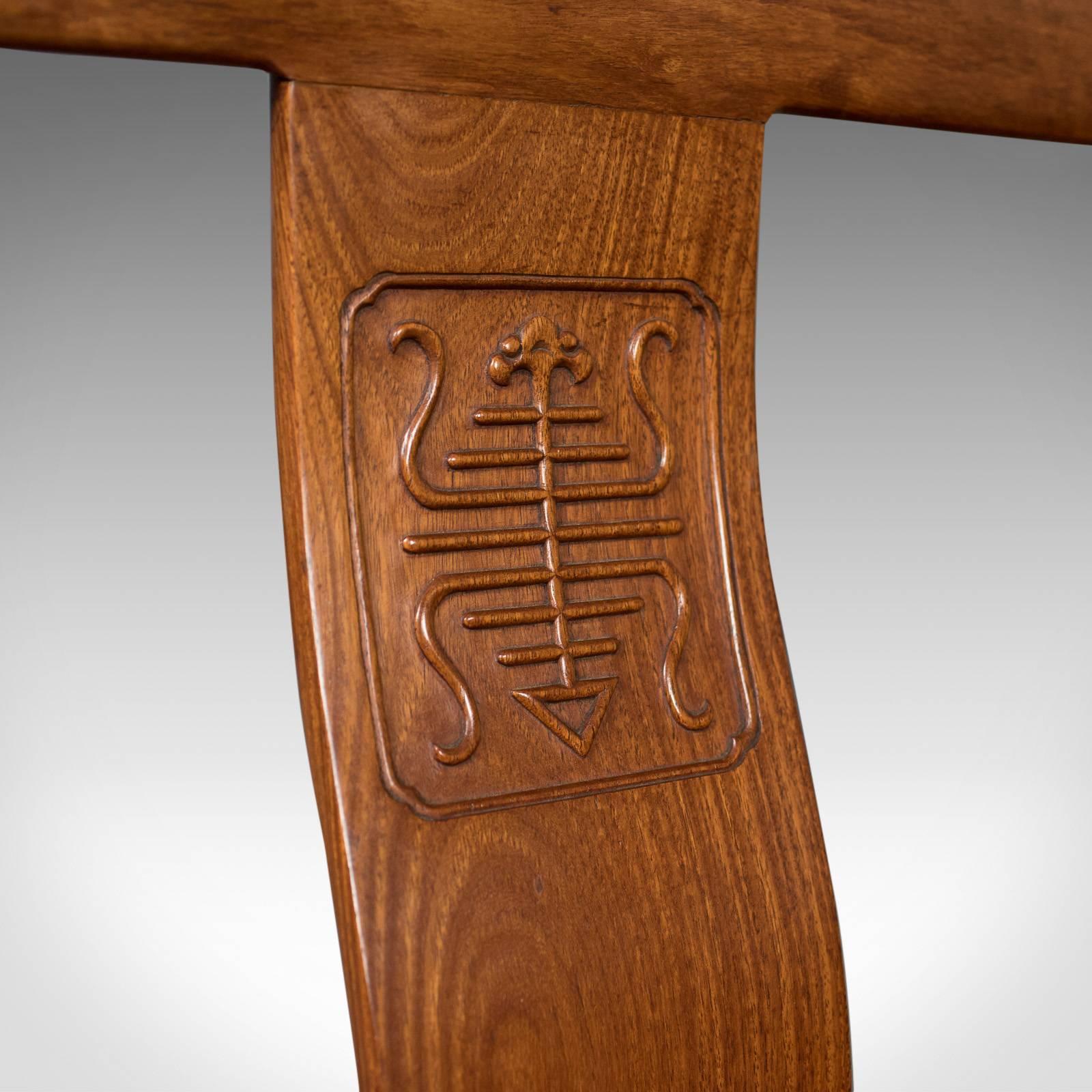 Chinese Rosewood Three-Seat Bench in Traditional Form, Late 20th Century 2