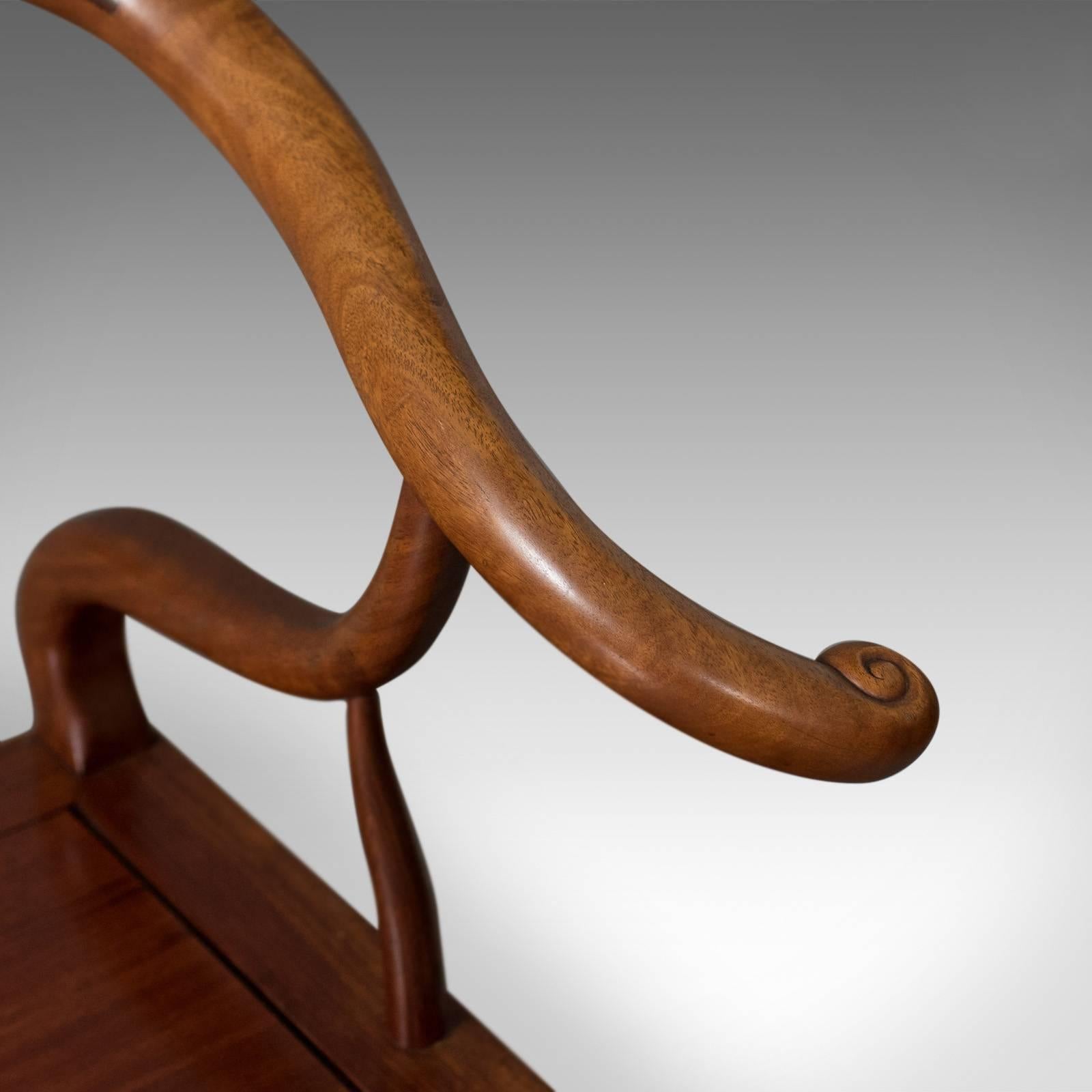 Chinese Rosewood Three-Seat Bench in Traditional Form, Late 20th Century 3
