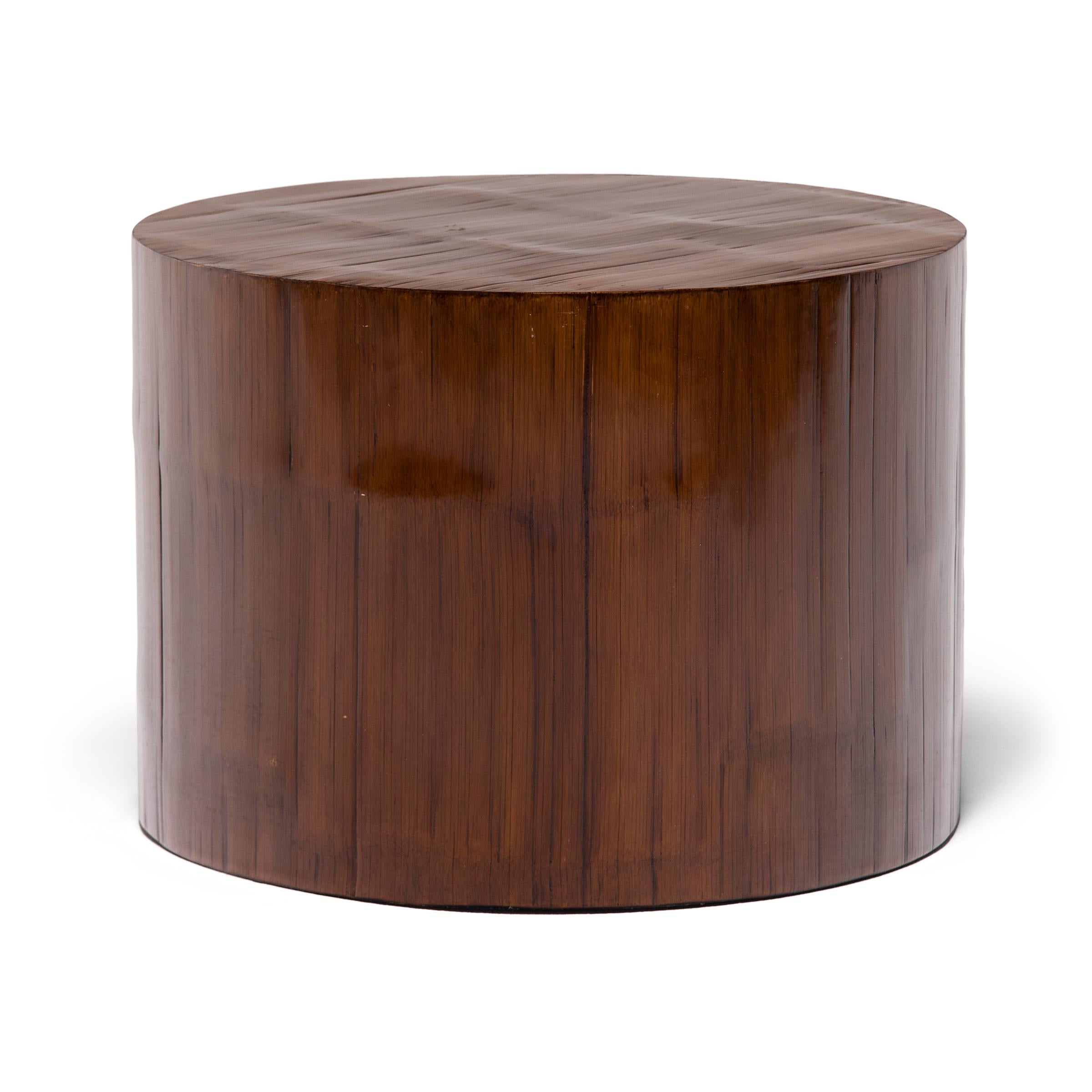 Minimalist Chinese Round Crushed Bamboo Table