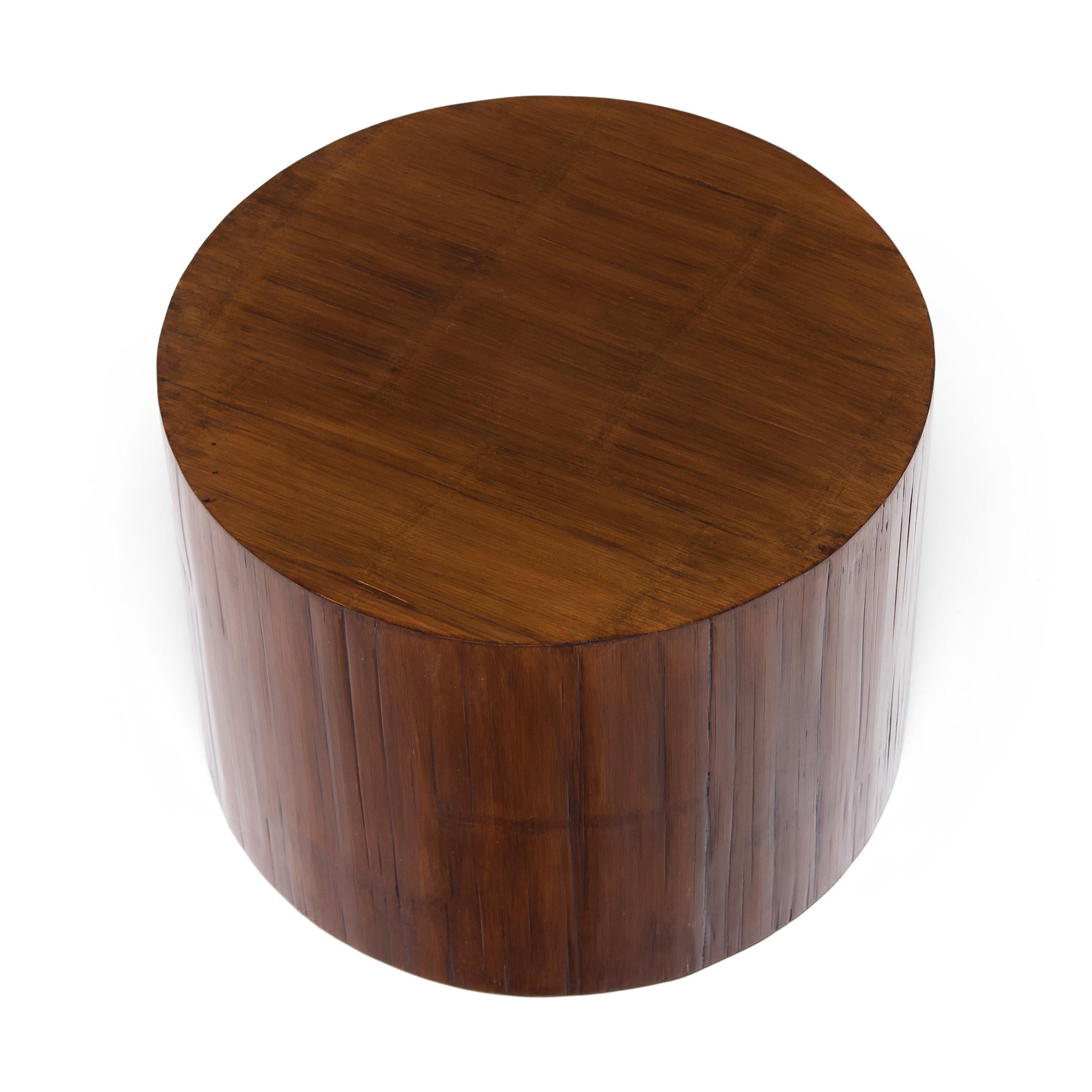 20th Century Chinese Round Crushed Bamboo Table