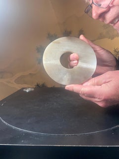 Chinese Jade Bi With Beautiful Green Clouds Translucent Colors