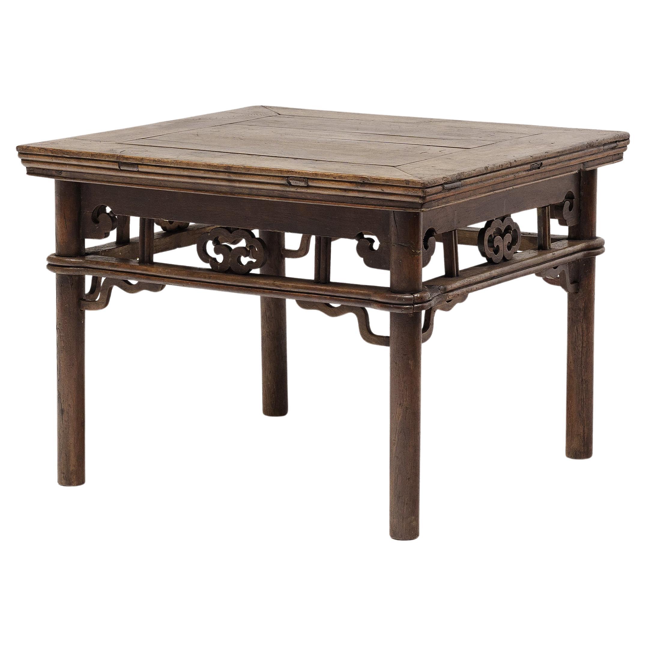 Chinese Round Leg Square Table, circa 1850