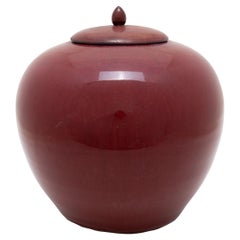 Chinese Round Oxblood Ginger Jar, c. 1850