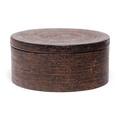 Chinese Round Woven Hat Box, circa 1850