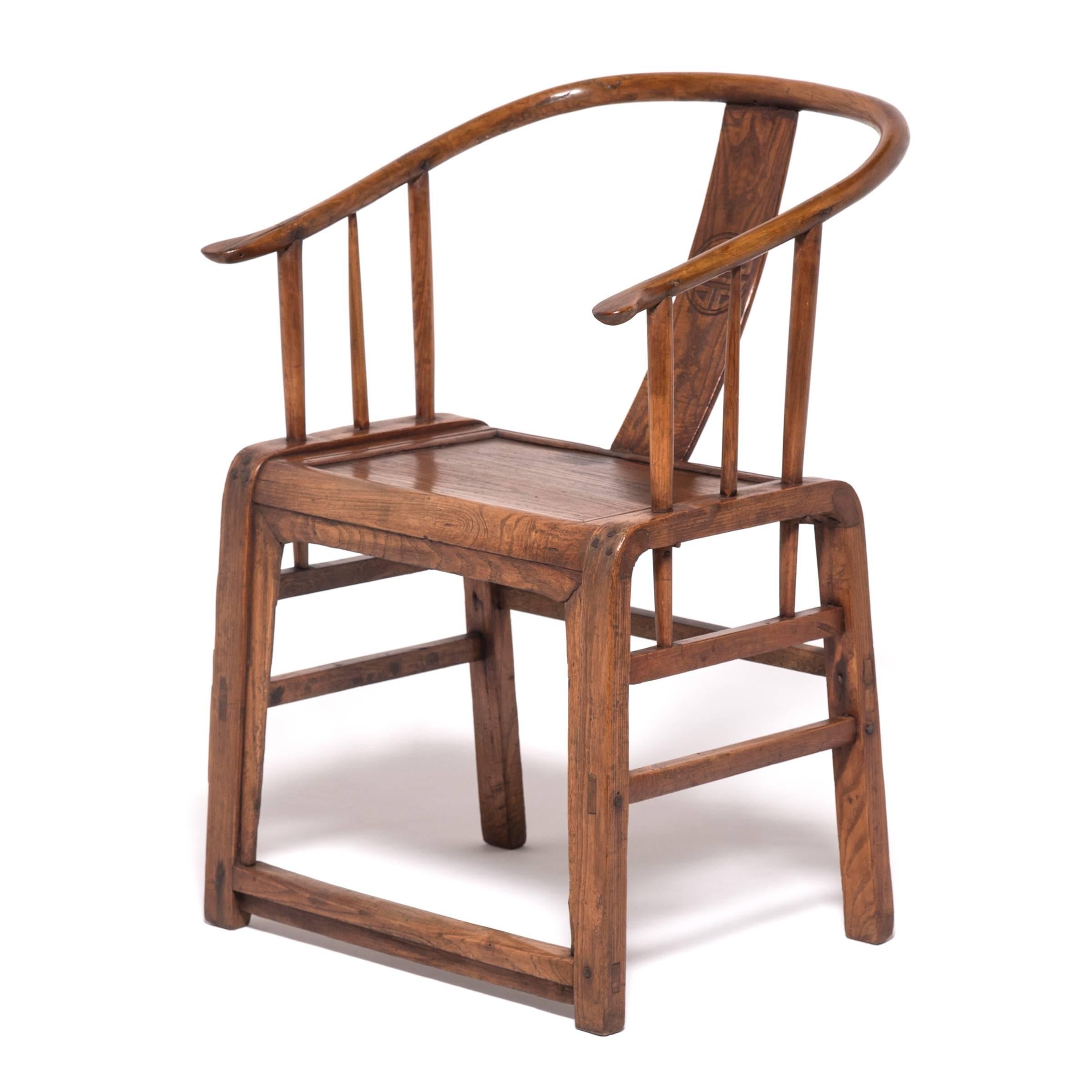Qing Chinese Roundback Chair, circa 1850 For Sale